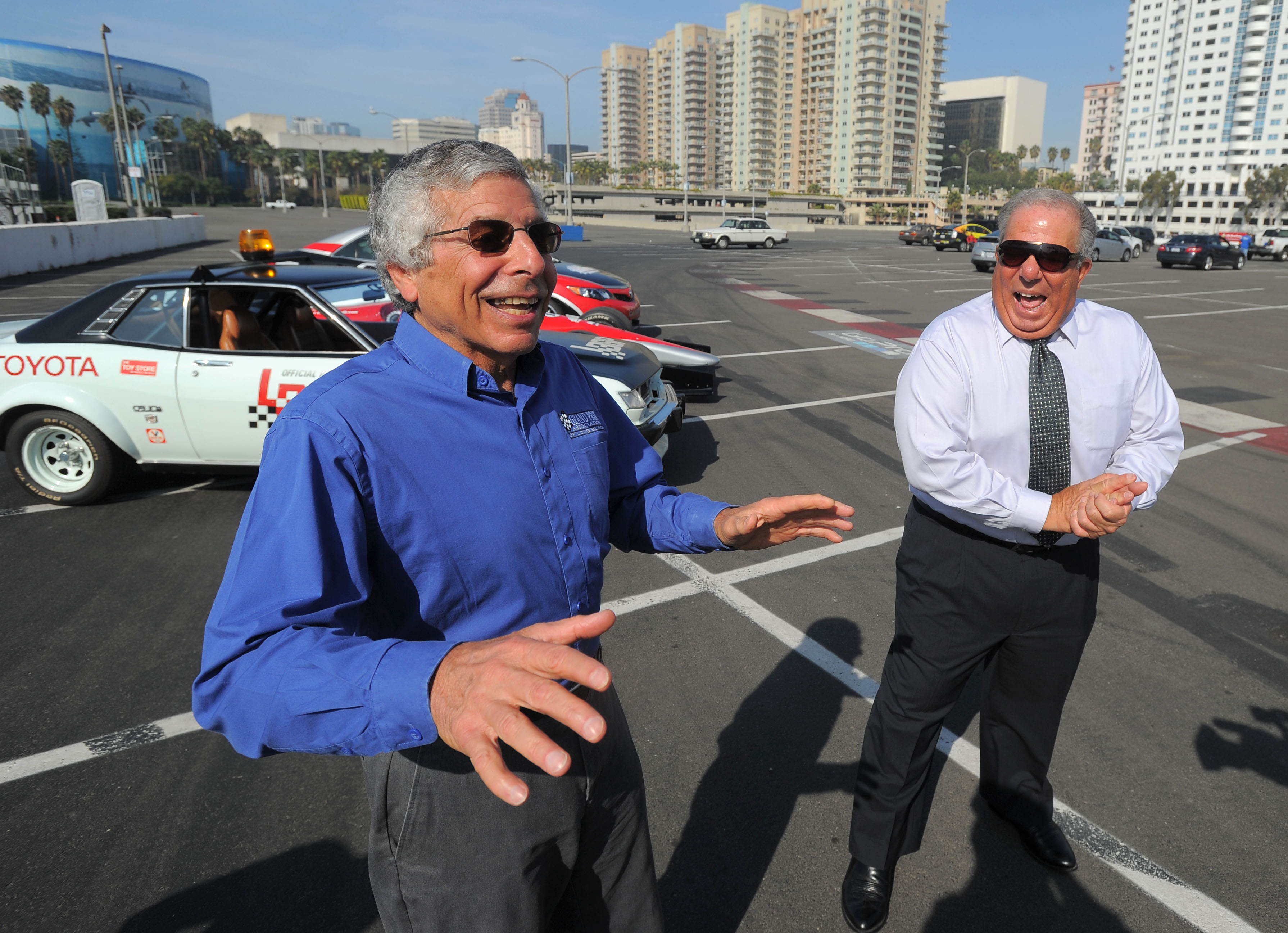 Mayor Bob Foster, right, and Grand Prix Association of Long...