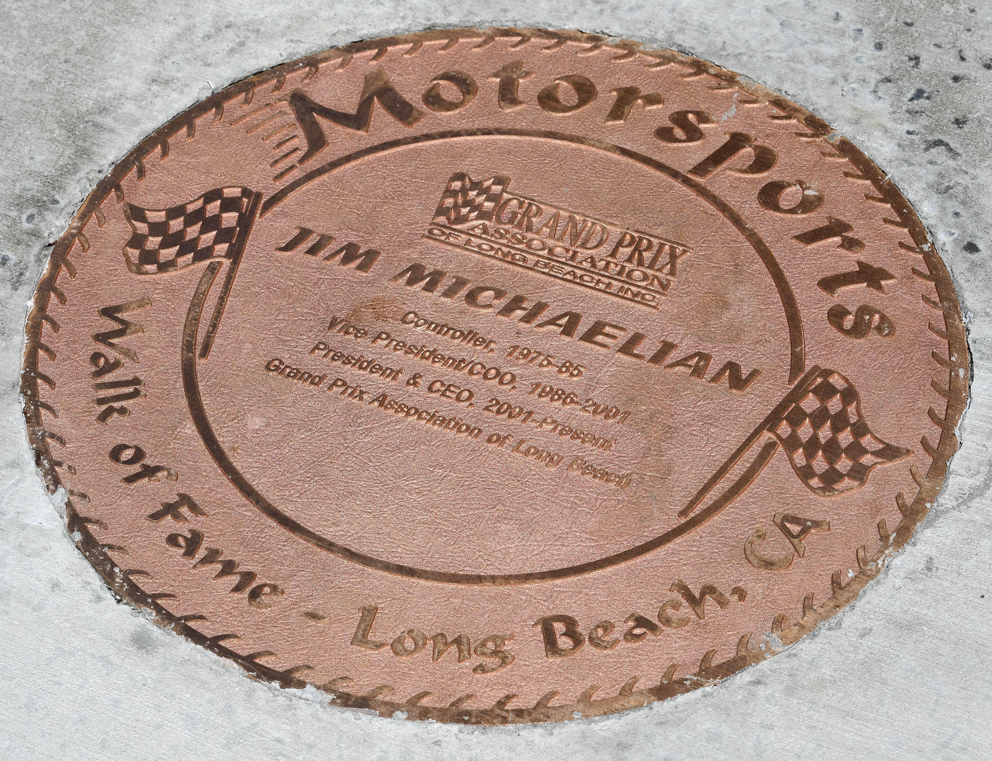 Jim Michaelian is inducted in the Motorsports Walk of Fame...