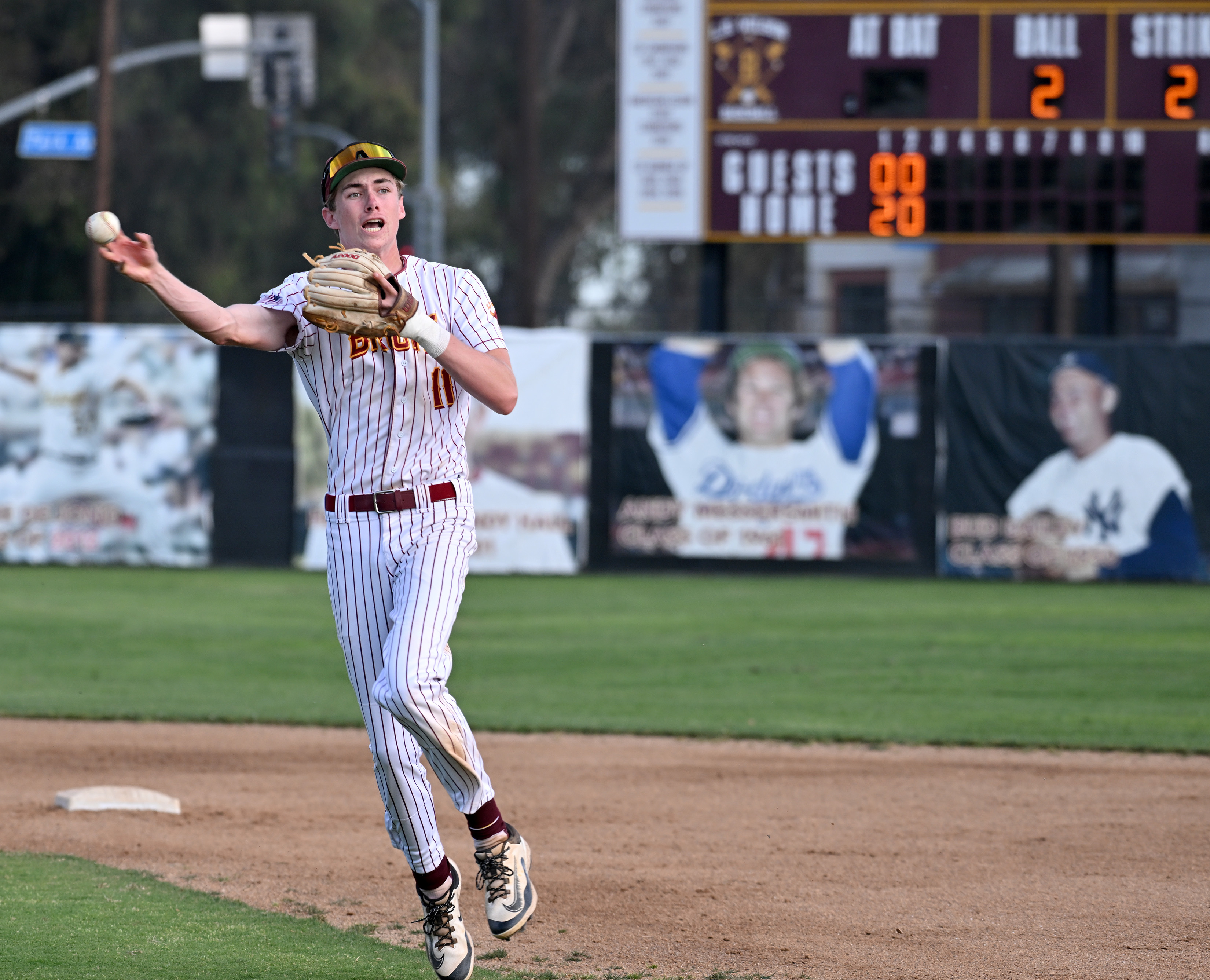 Wilsonâs James Mirabile throws out a Cabrillo baserunner during opening...