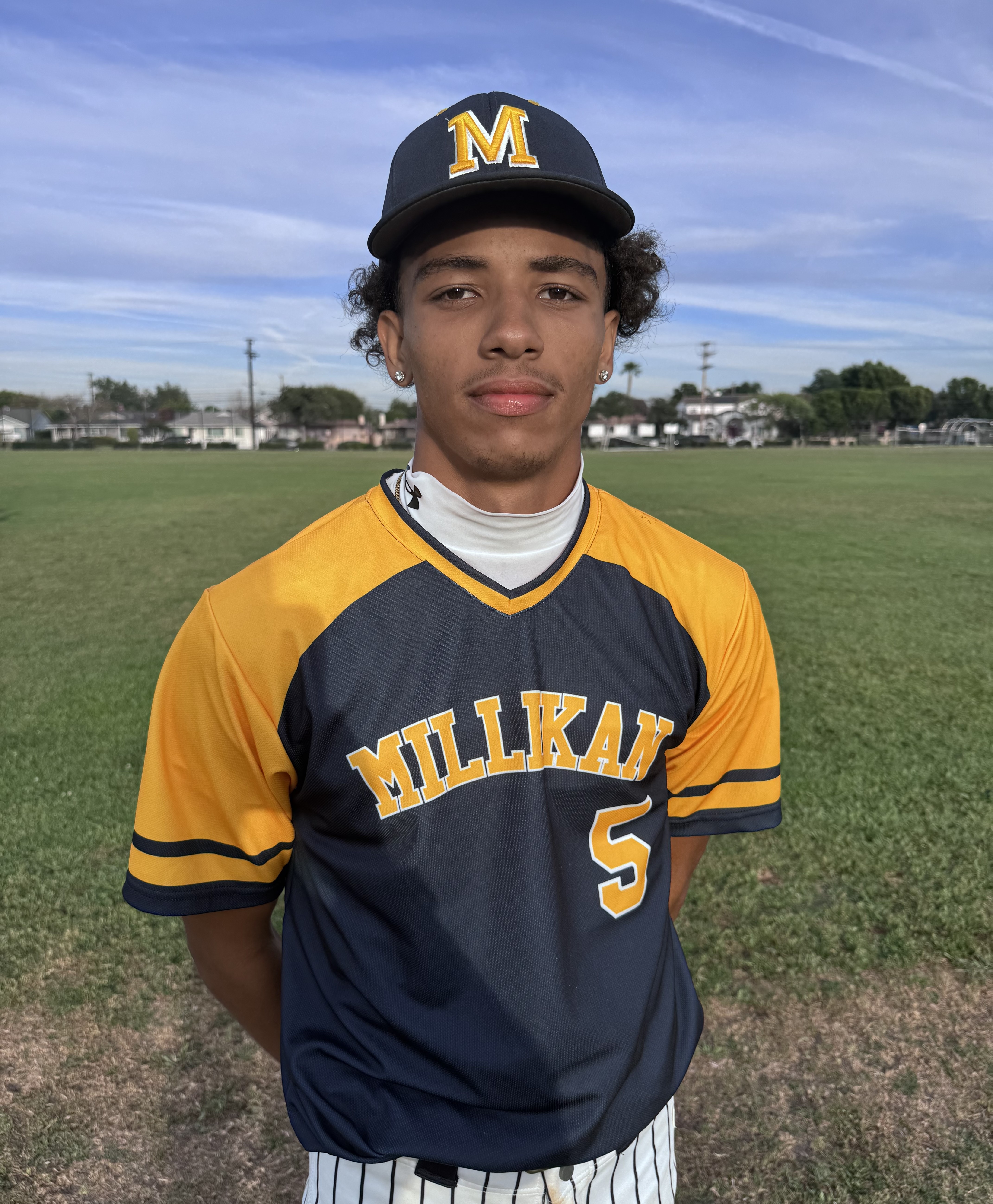 Millikan starting pitcher Daunte Bell tossed a shutout, allowed two...