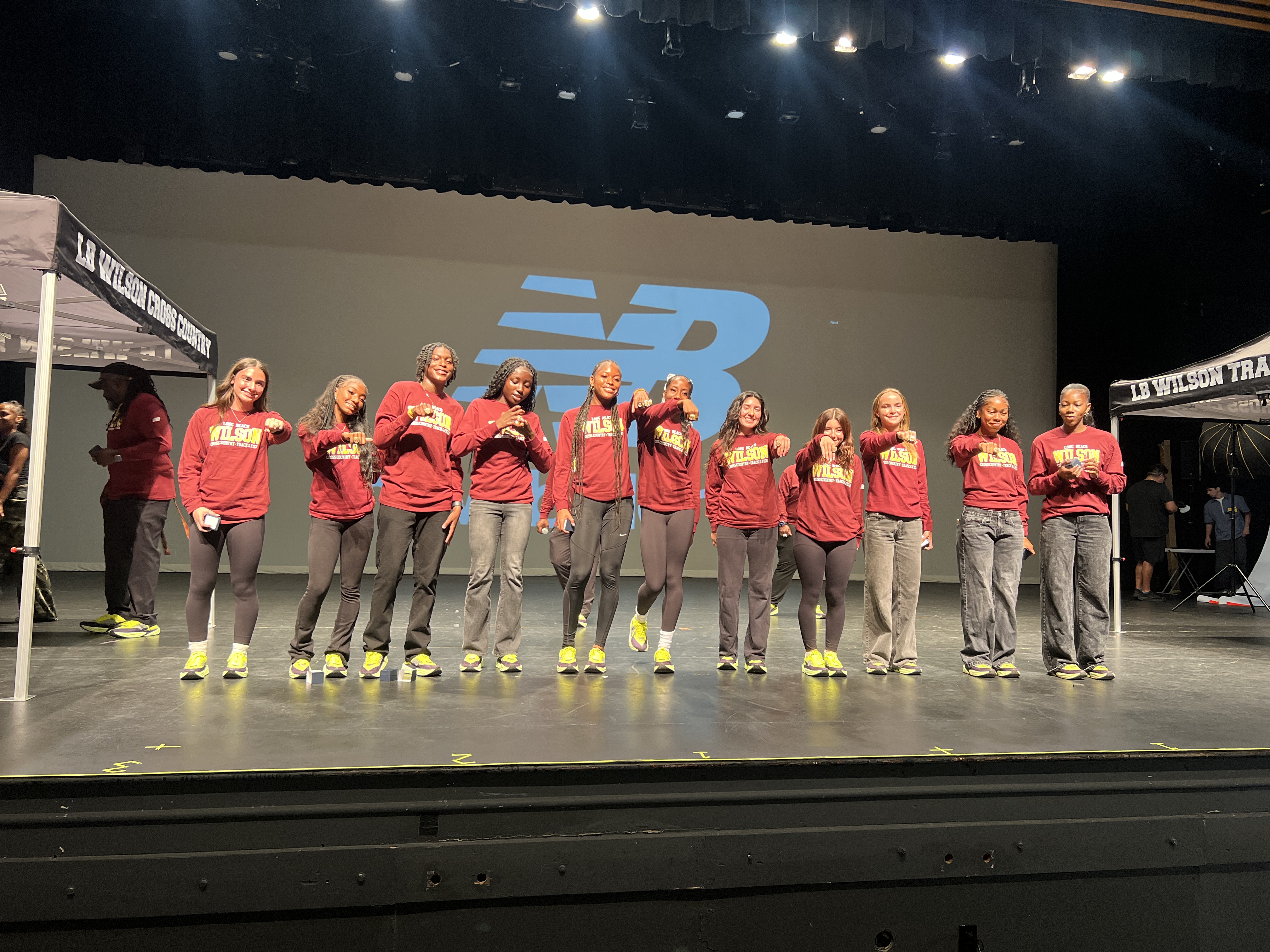 The Long Beach Wilson girls track team held a championship...