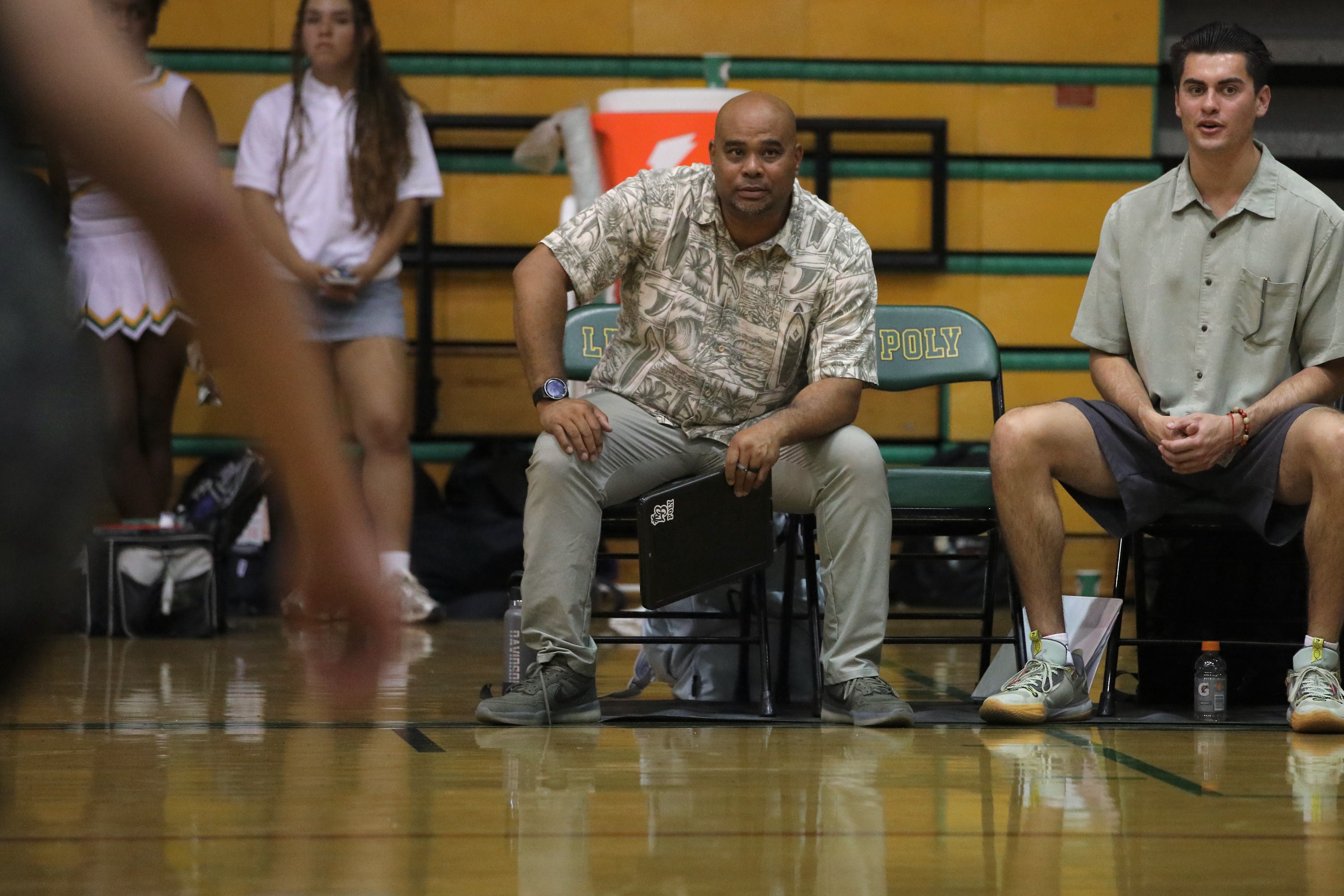 Long Beach Poly boys volleyball head coach Sid Davidson follows...