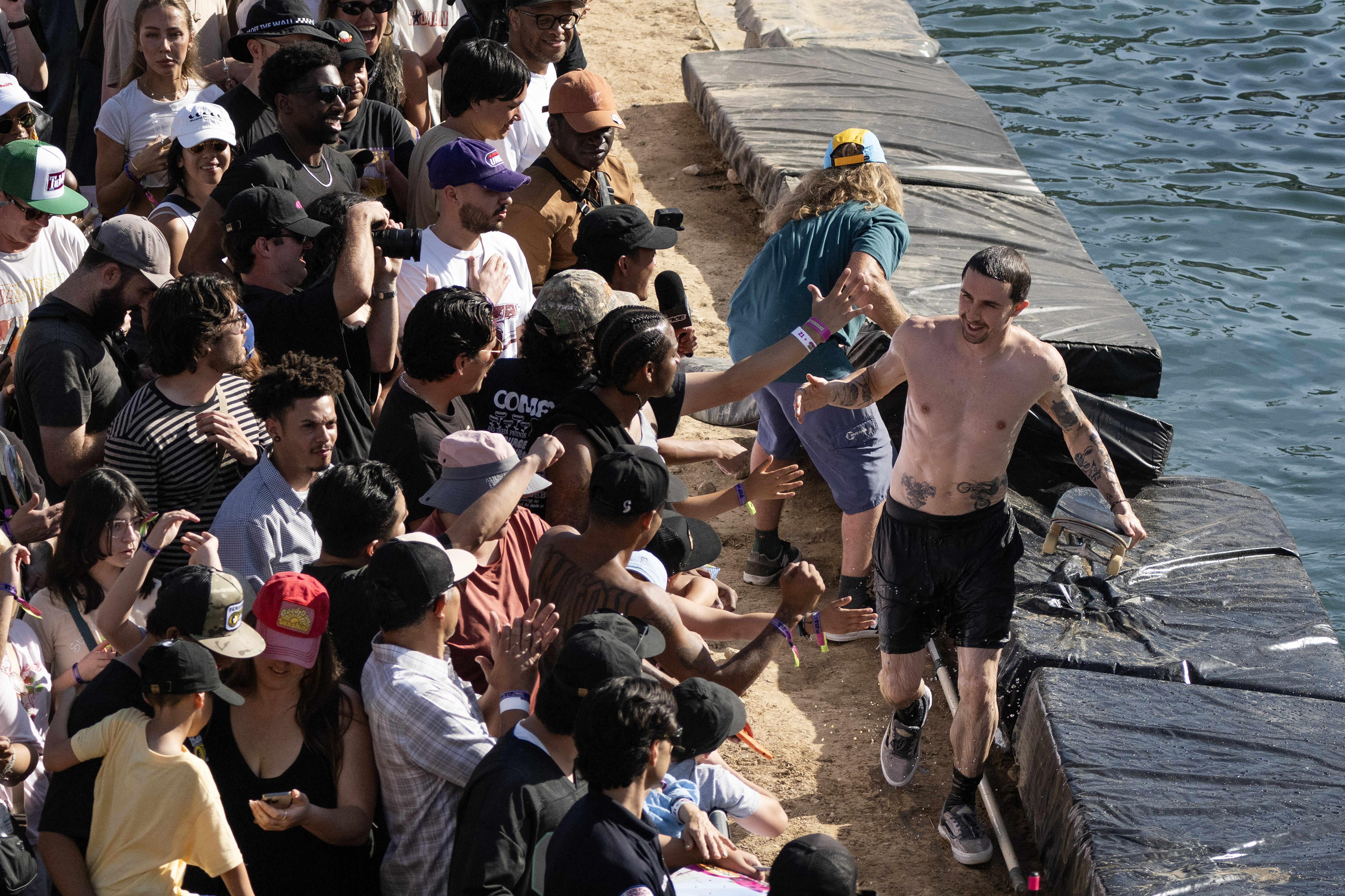 Kyle Walker high fives his fans during the KASSO Fest...