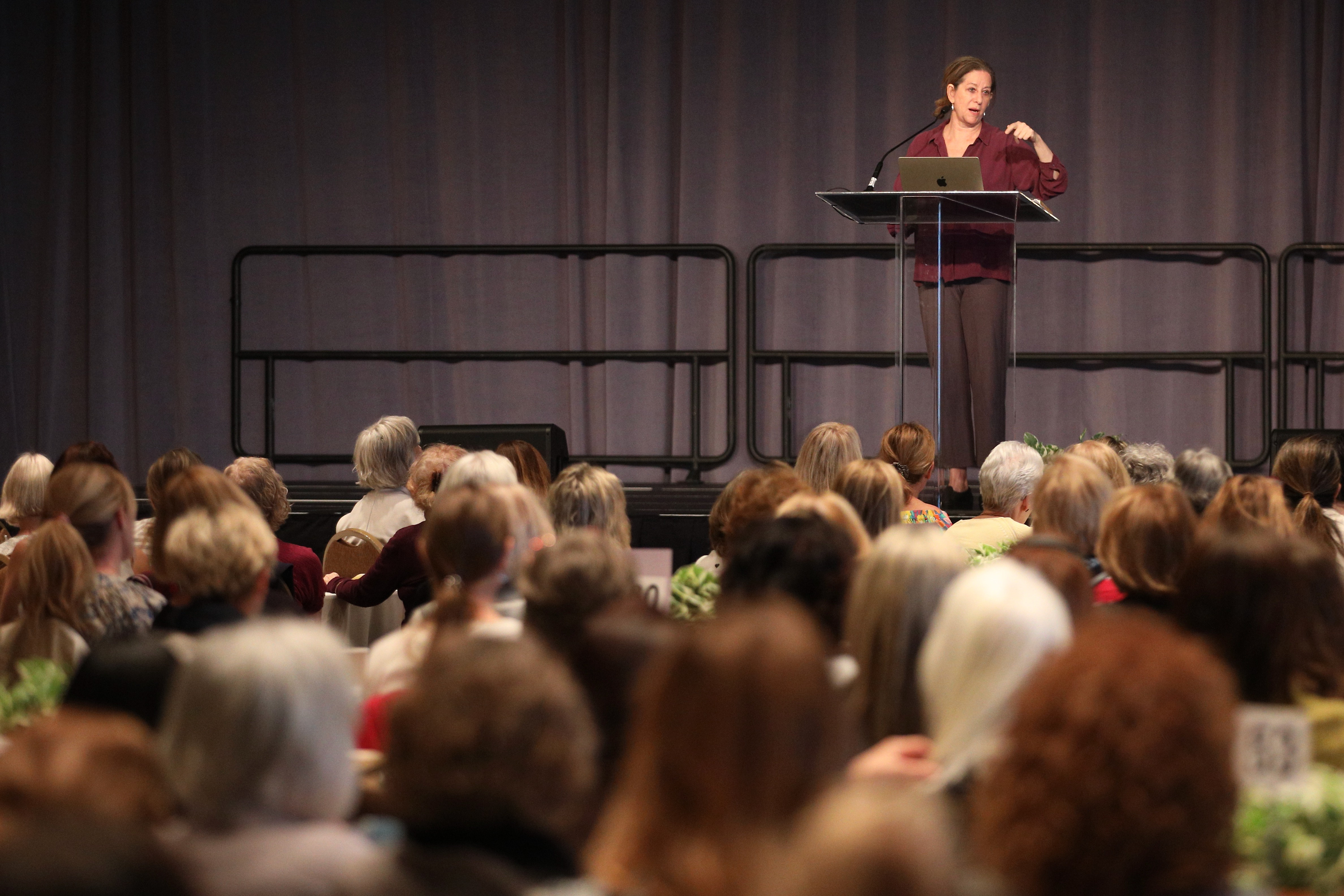Attendees listen to writer Barbara Remick as she discusses her...