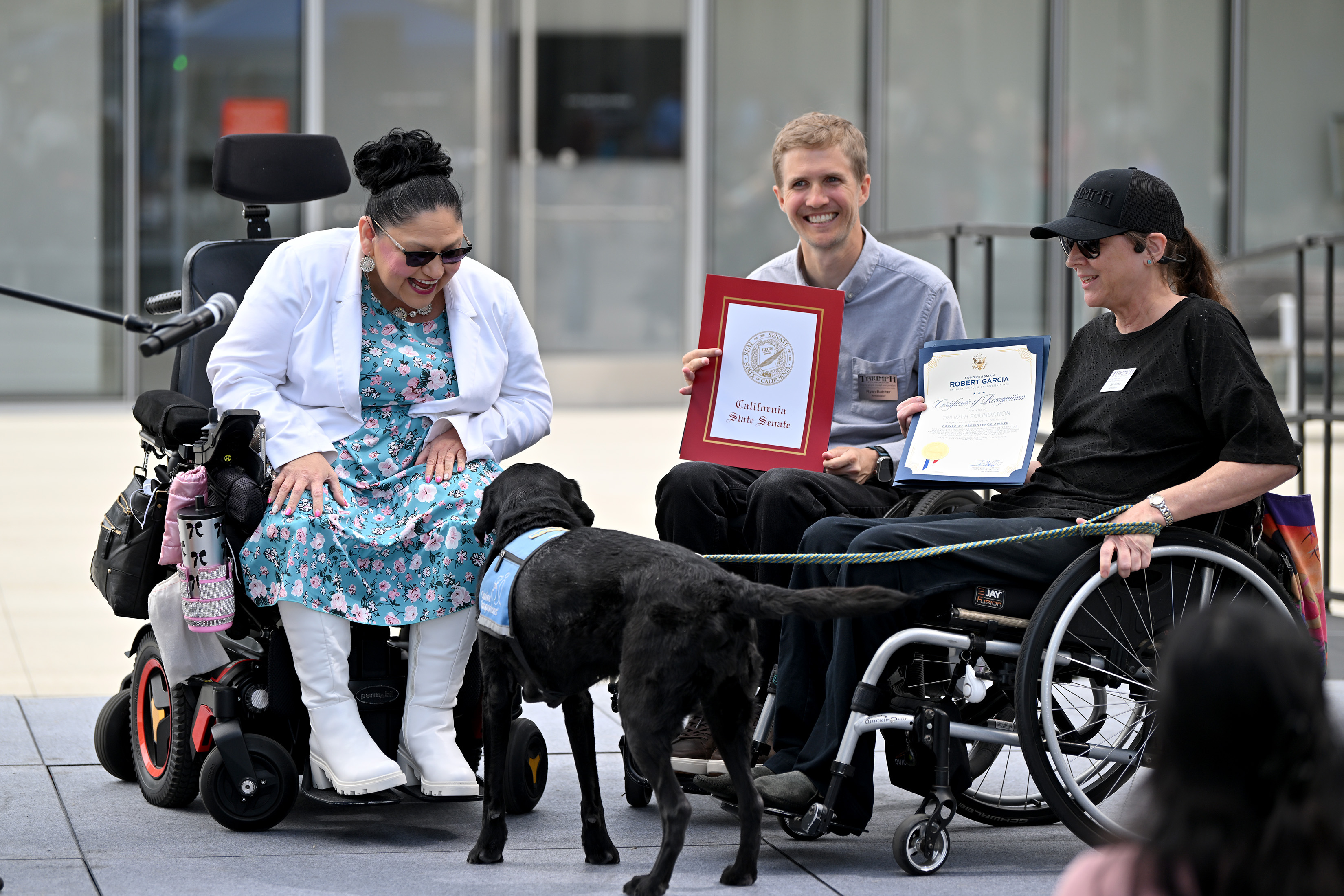 City Councilwoman Mary Zendejas recognizes Jen Korba and Ryan Butcher,...
