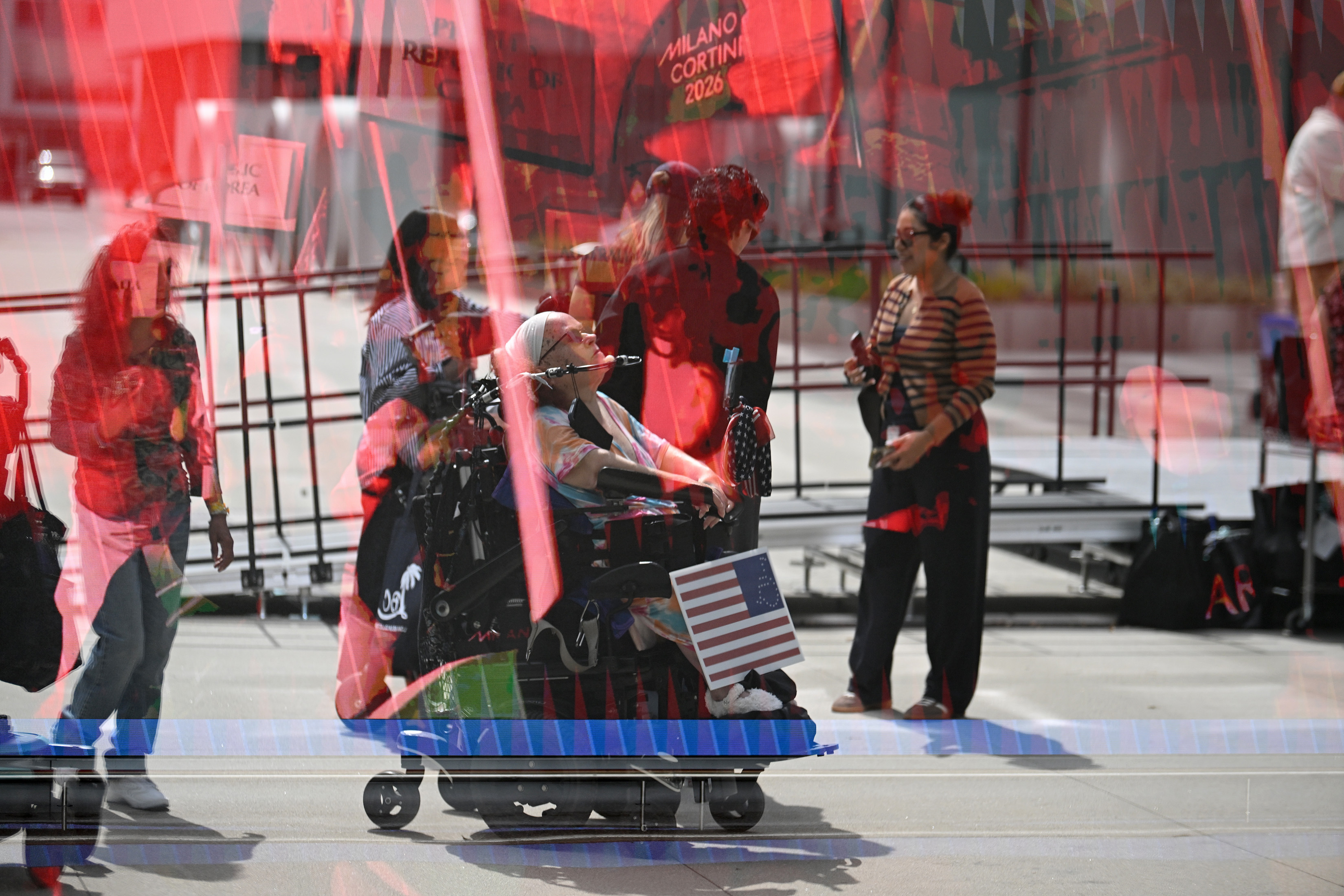 City Councilwoman Mary Zendejas, reflected in a City Hall window,...