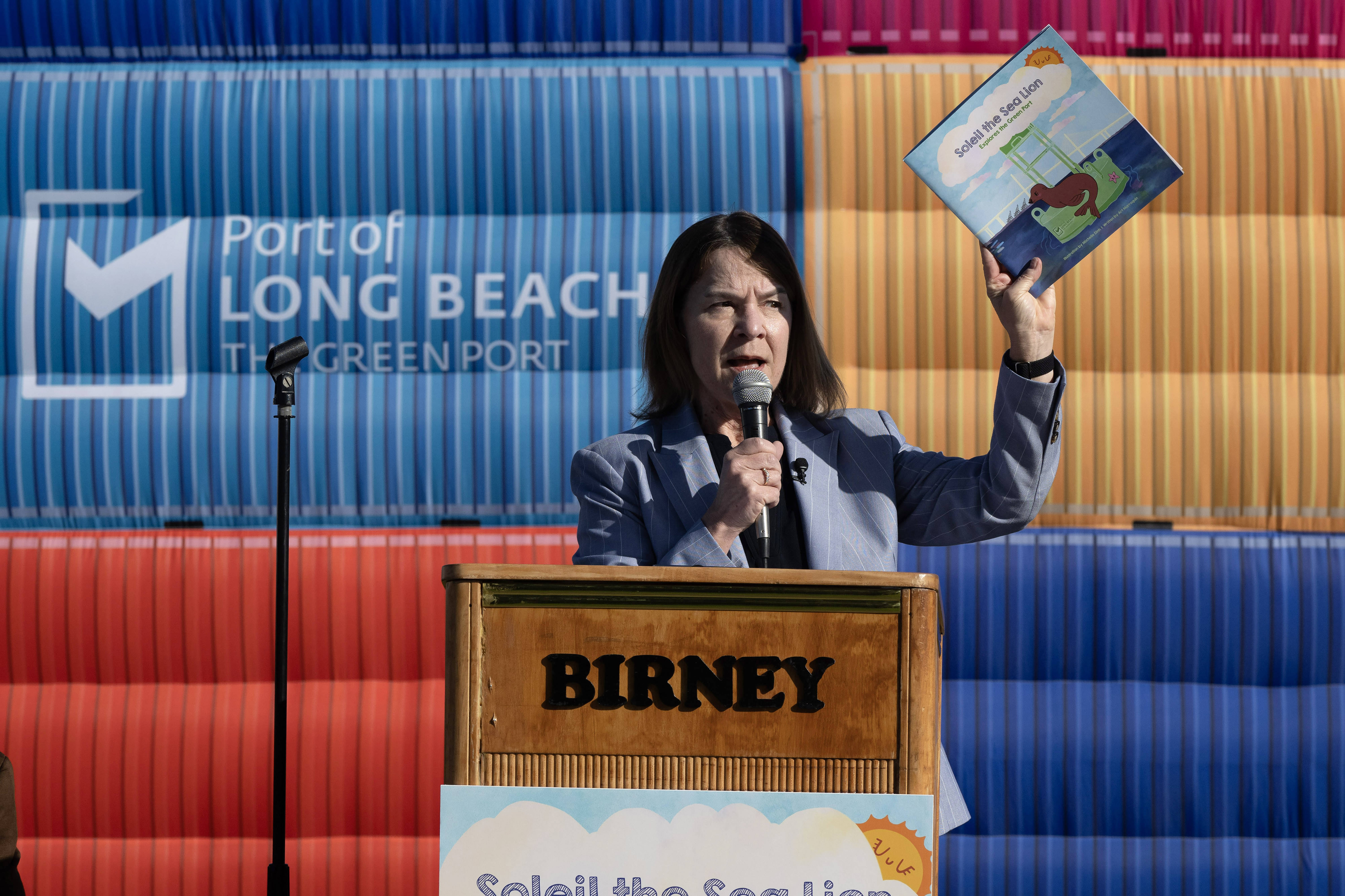 Superintendent Dr. Jill Baker speaks during the debut of the...