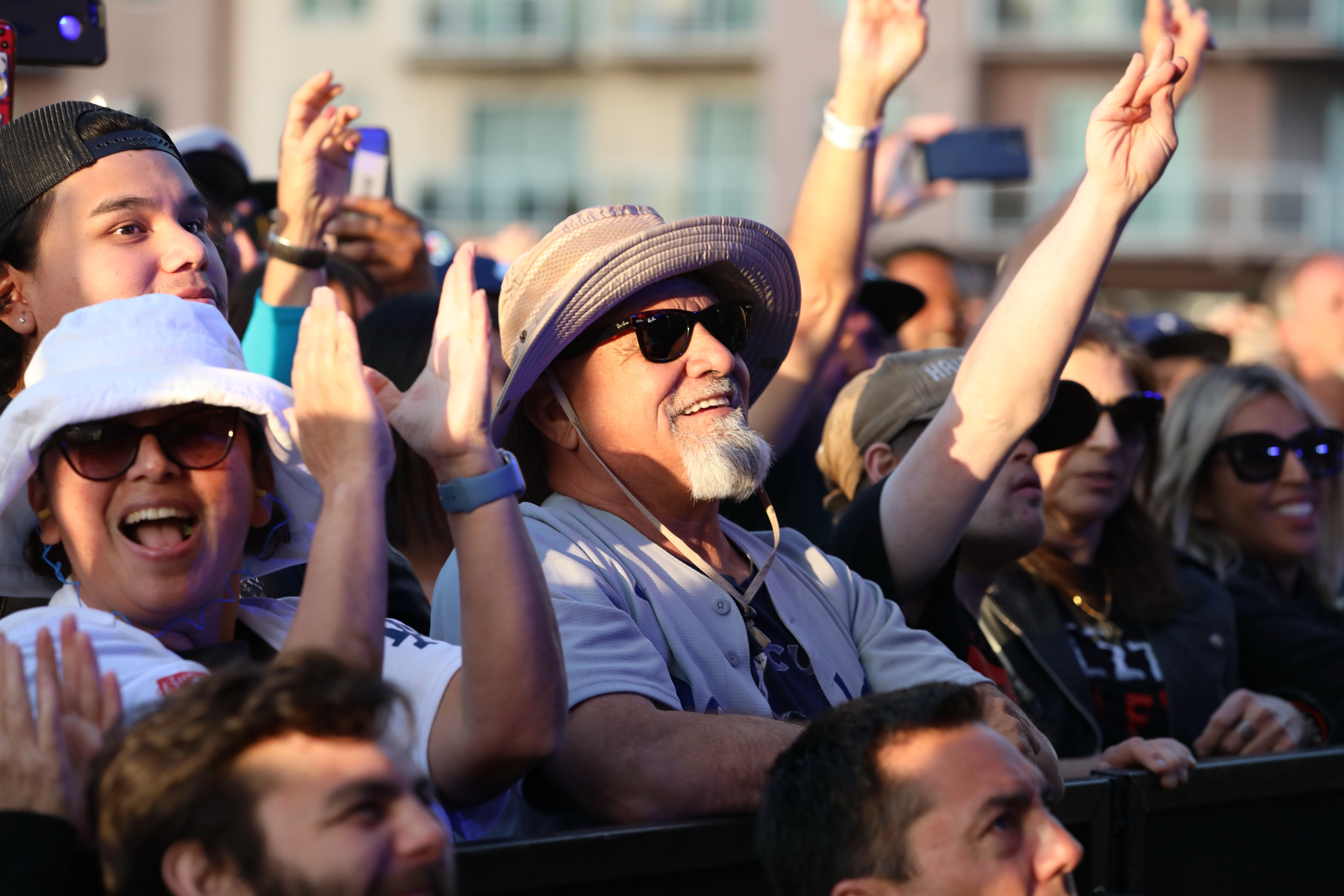 Fans react to all-star rock band Kings of Chaos during...