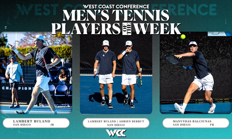 San Diego Sweeps Men's Tennis Player Of The Week Awards