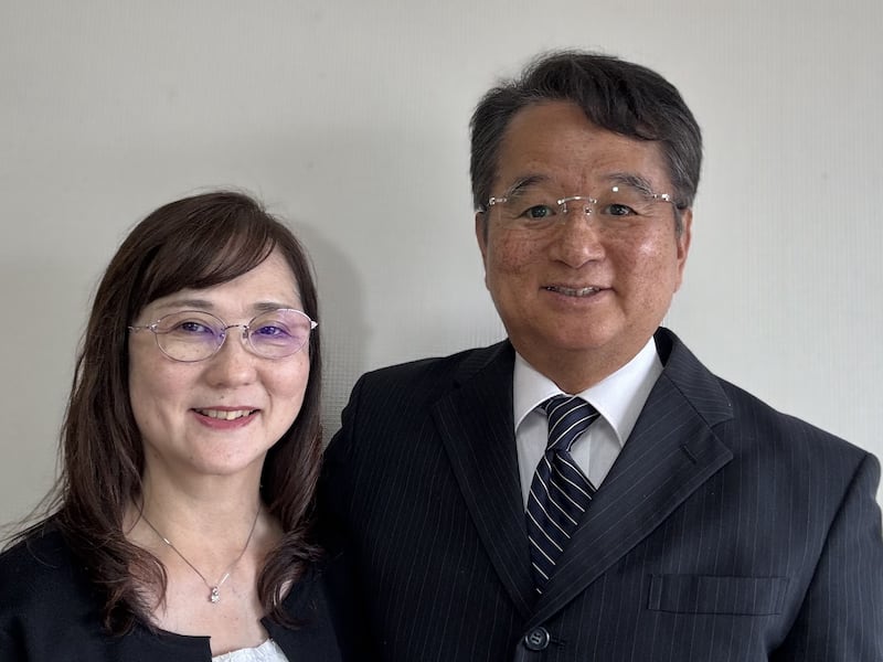 Tsukasa Nagamine and Sae Nagamine, who will serve as president and matron of the Okinawa Japan Temple beginning in September 2026.