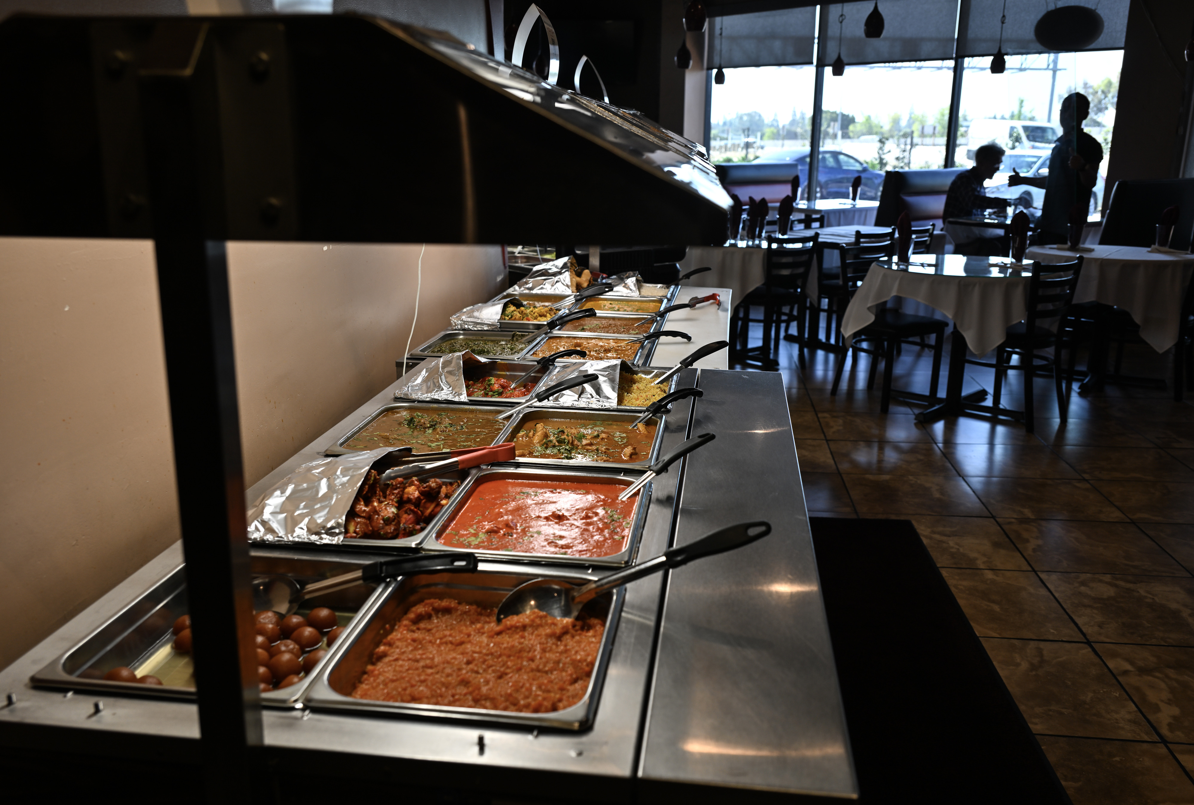 The lunchtime buffet at Royal India Restaurant in Lake Forest...