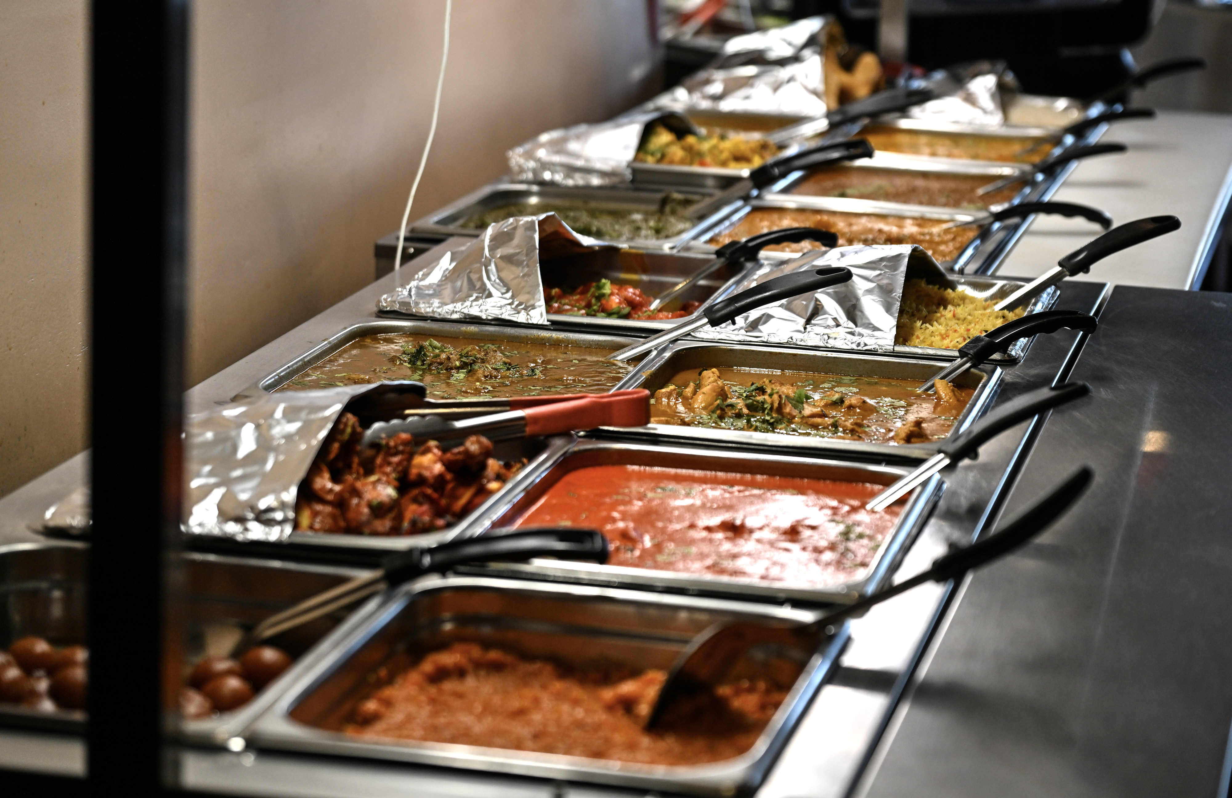 The lunchtime buffet at Royal India Restaurant in Lake Forest...
