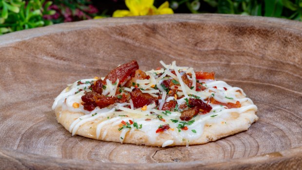 Carbonara Pizzetta available at the Disney California Adventure Food & Wine Festival. (Courtesy of Disneyland)