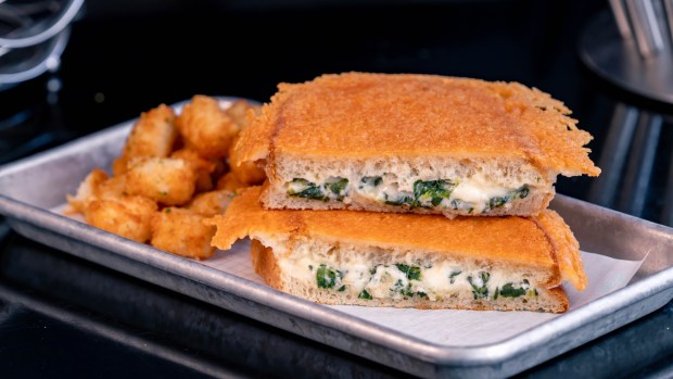 Spinach and Artichoke Grilled Cheese available at the Disney California Adventure Food & Wine Festival. (Courtesy of Disneyland)