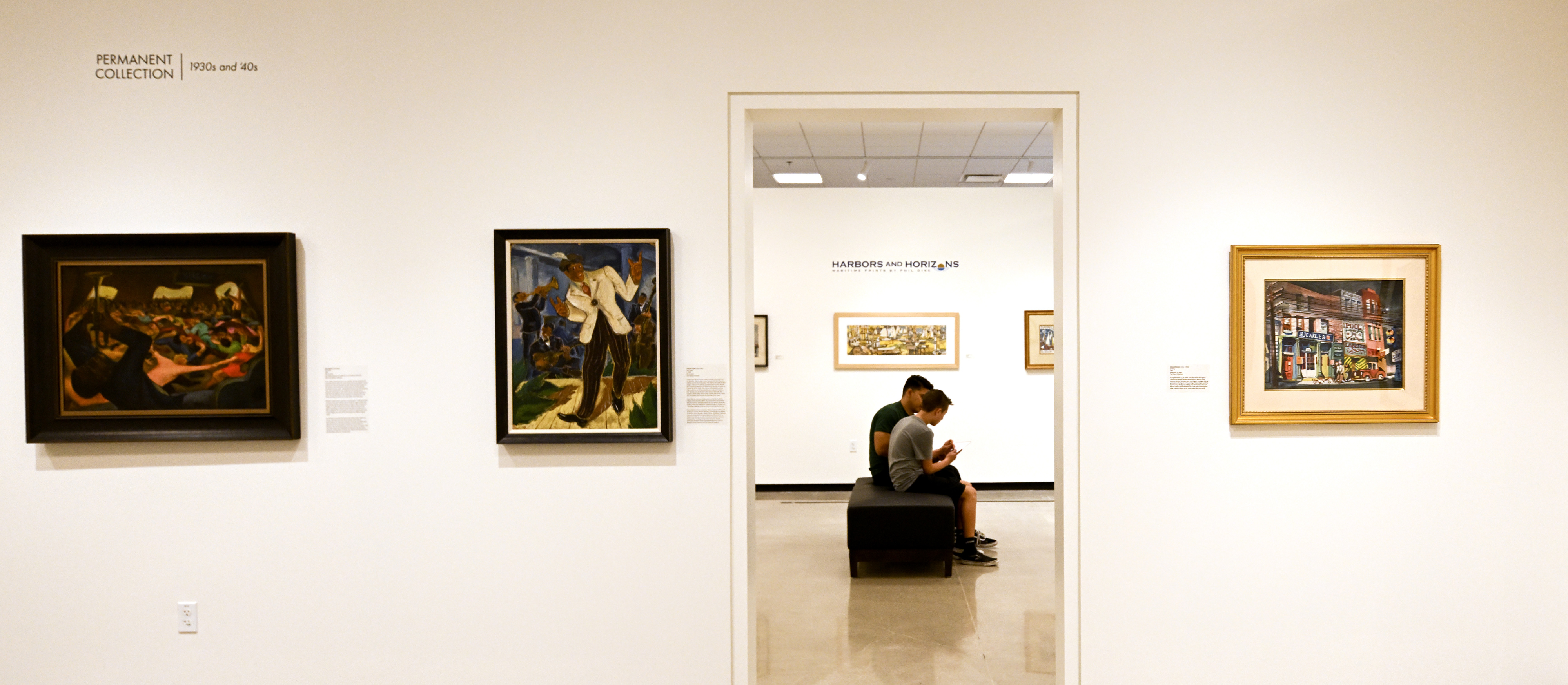 Visitors at The Hilbert Museum of California Art in Orange,...