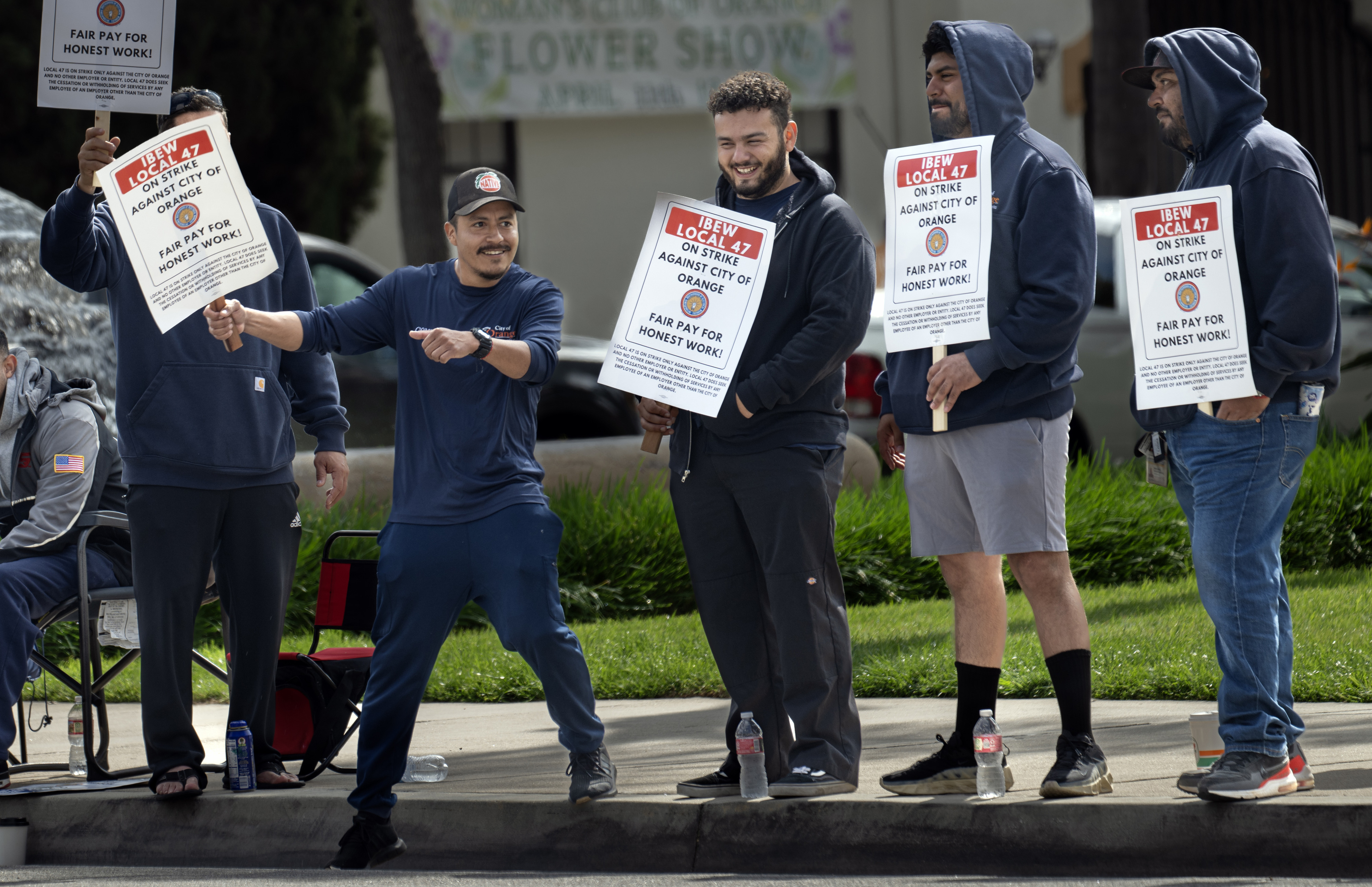 The International Brotherhood of Electrical Workers (IBEW) Local 47, picket...