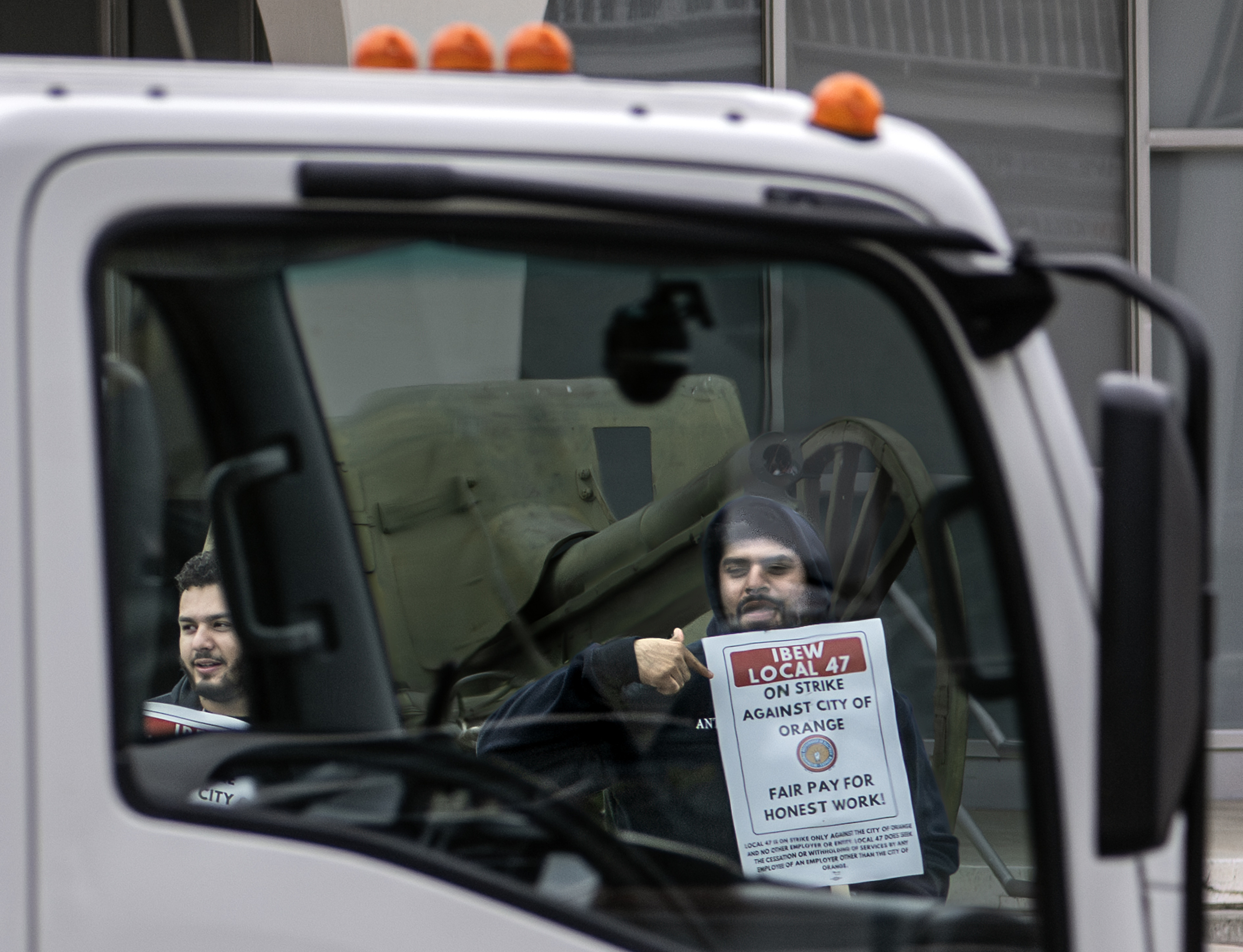 The International Brotherhood of Electrical Workers (IBEW) Local 47, picket...