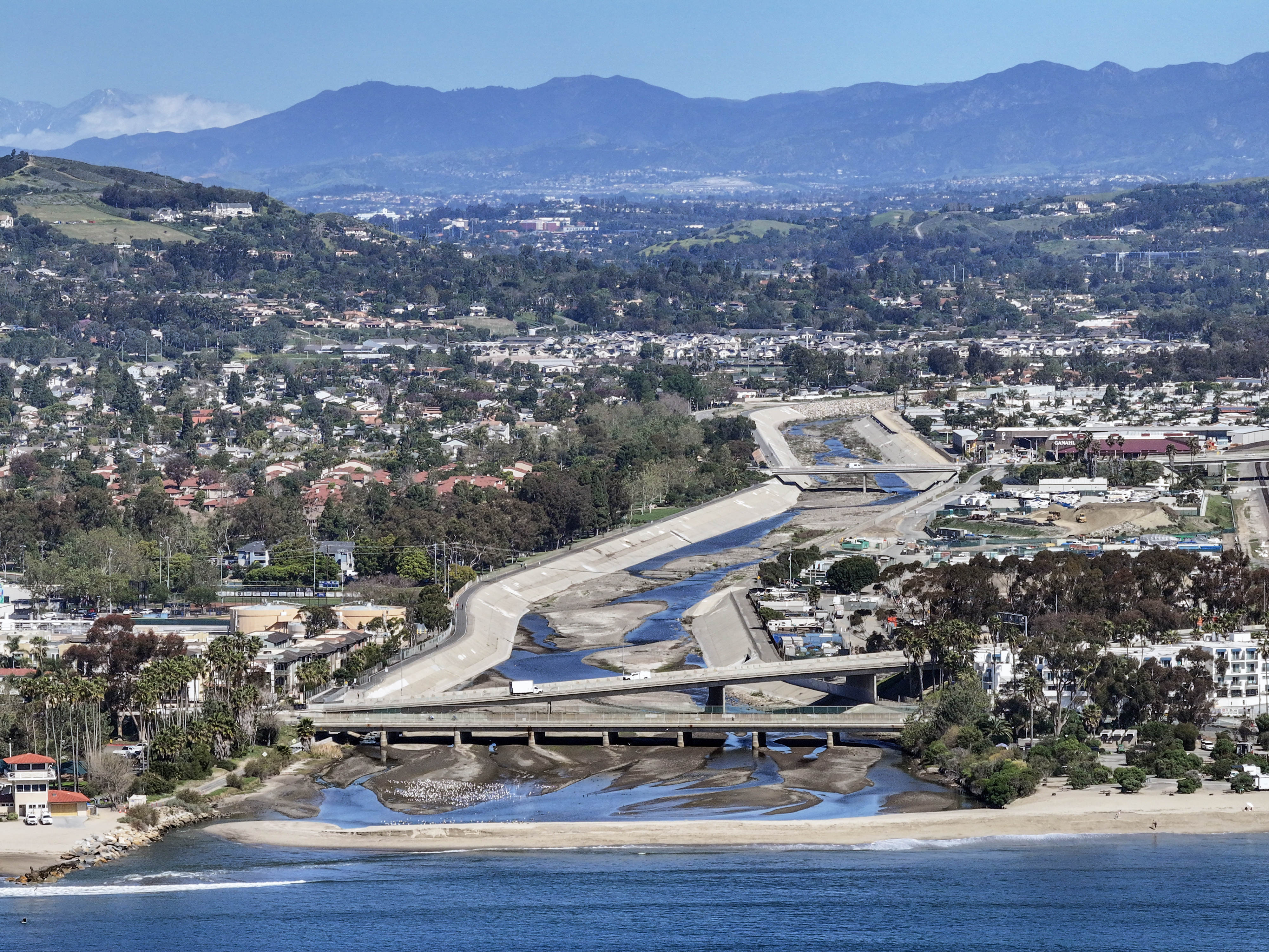 The mouth of San Juan Creek where it empties in...