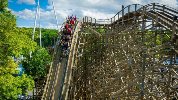 The Bobcat roller coaster at Six Flags Great Escape. (Courtesy of Six Flags)