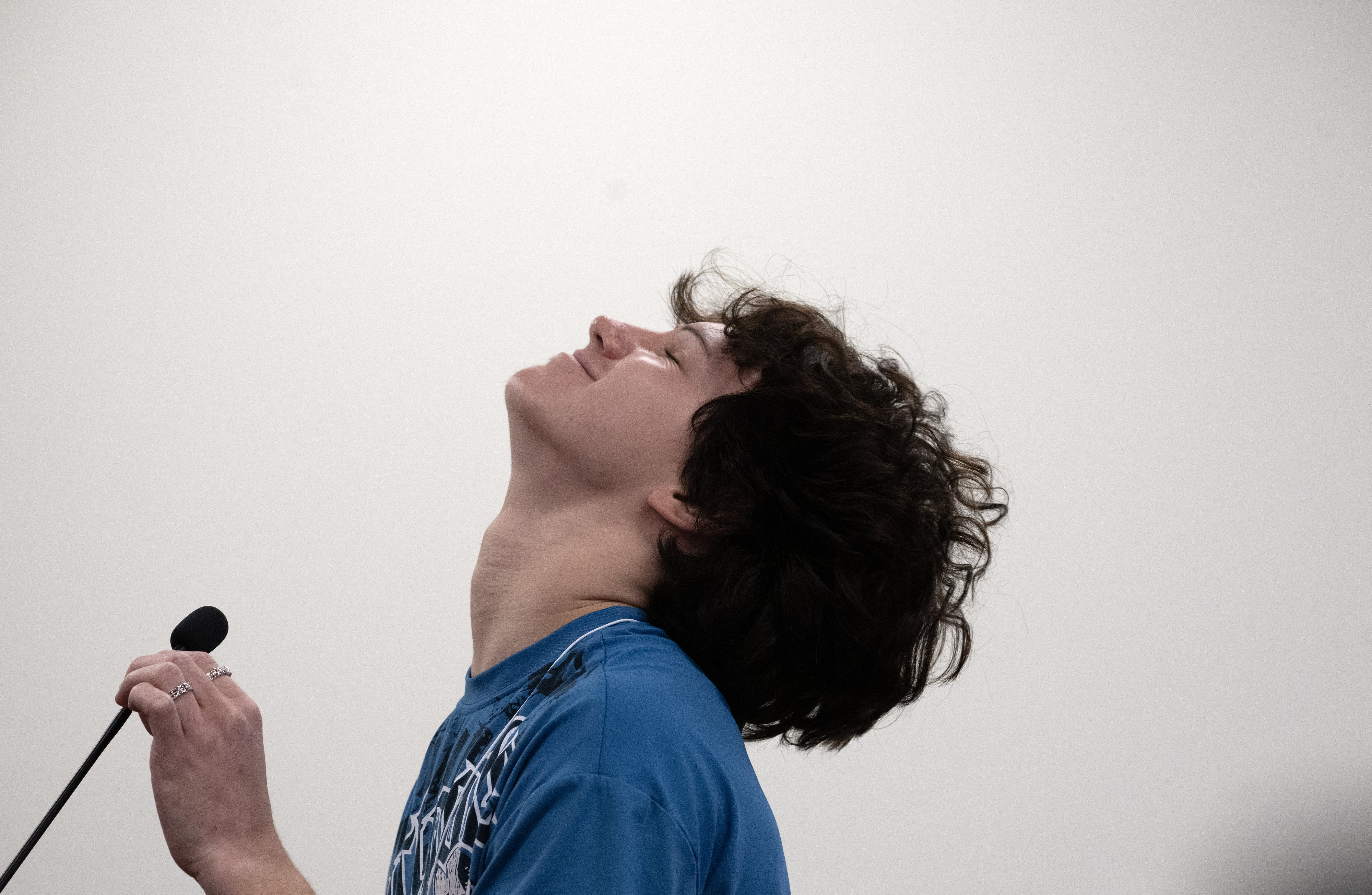 Kallan Cagle reacts to losing the round during the Orange...