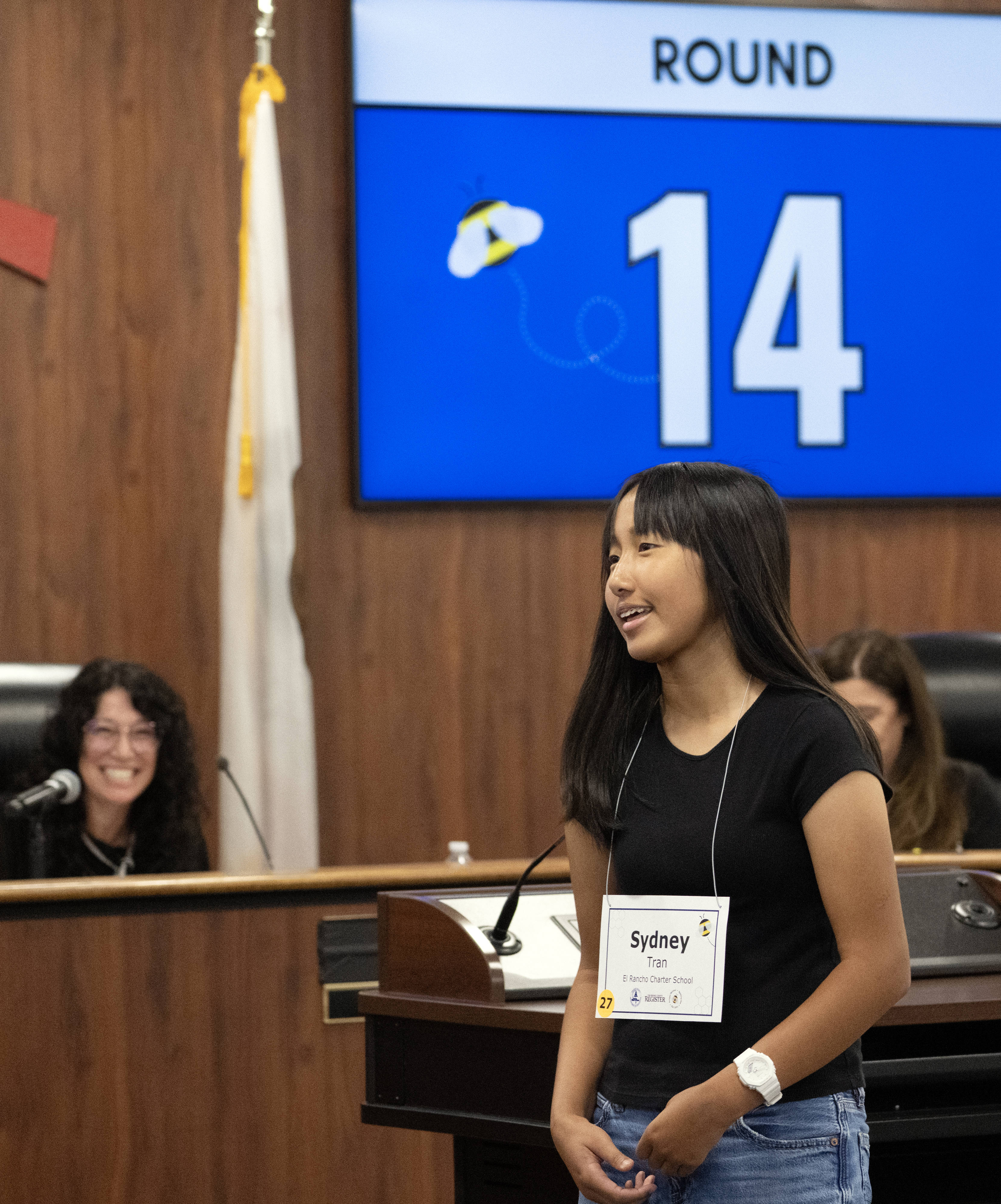 Sydney Tran of El Rancho Charter School in Anaheim, takes...