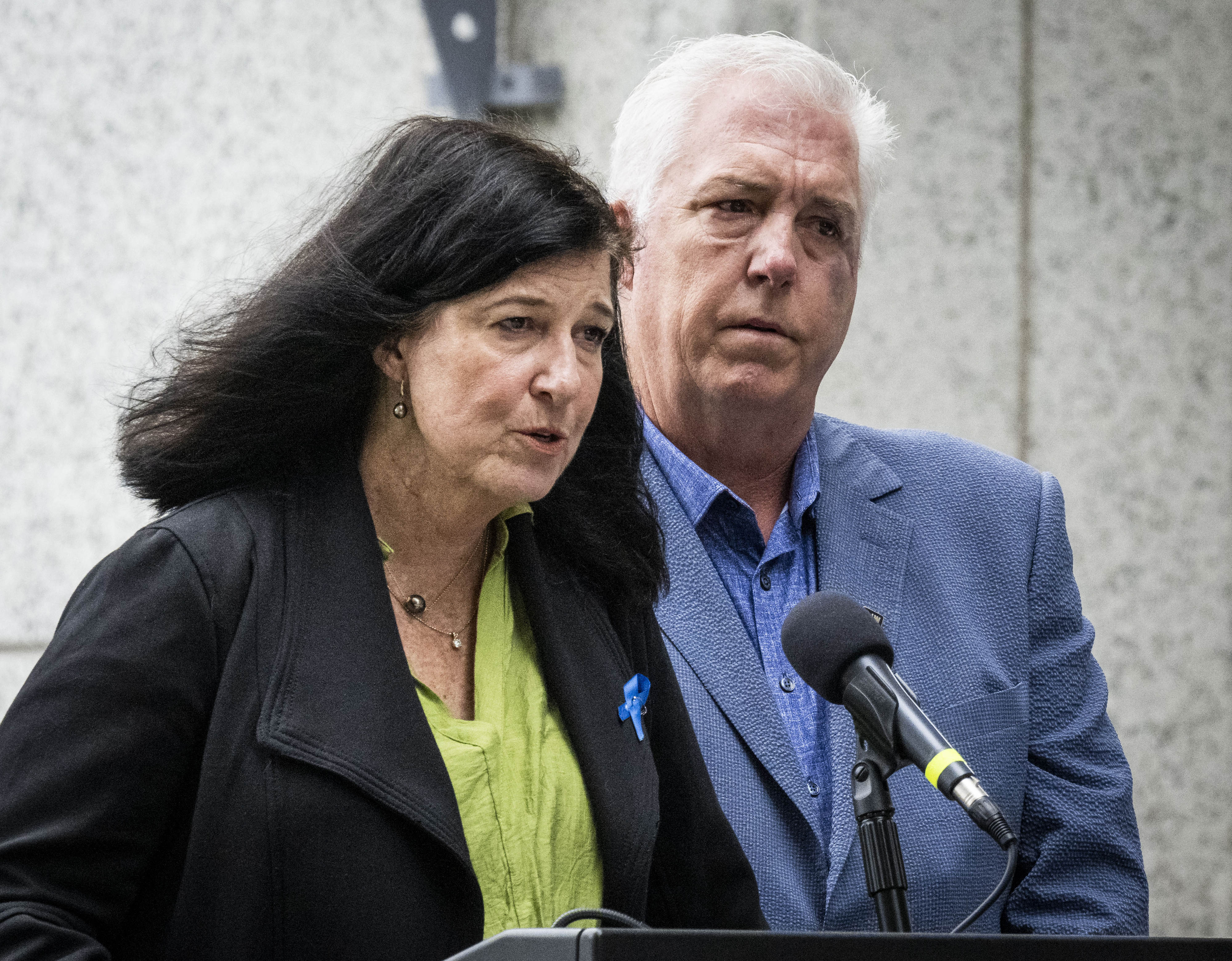 Libby Hoy, wife of Steve Hoy, who was one of...