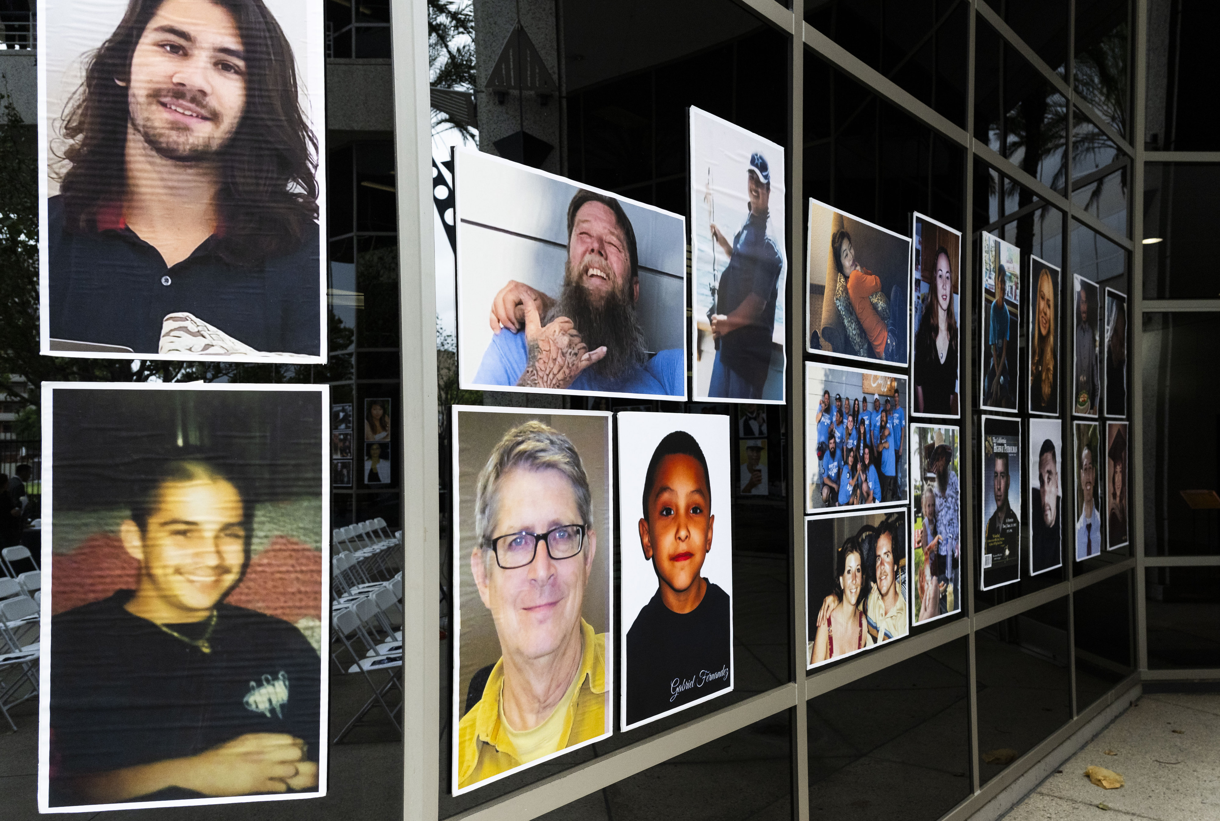 Portraits of crime victims. (Photo by Paul Bersebach, Orange County...