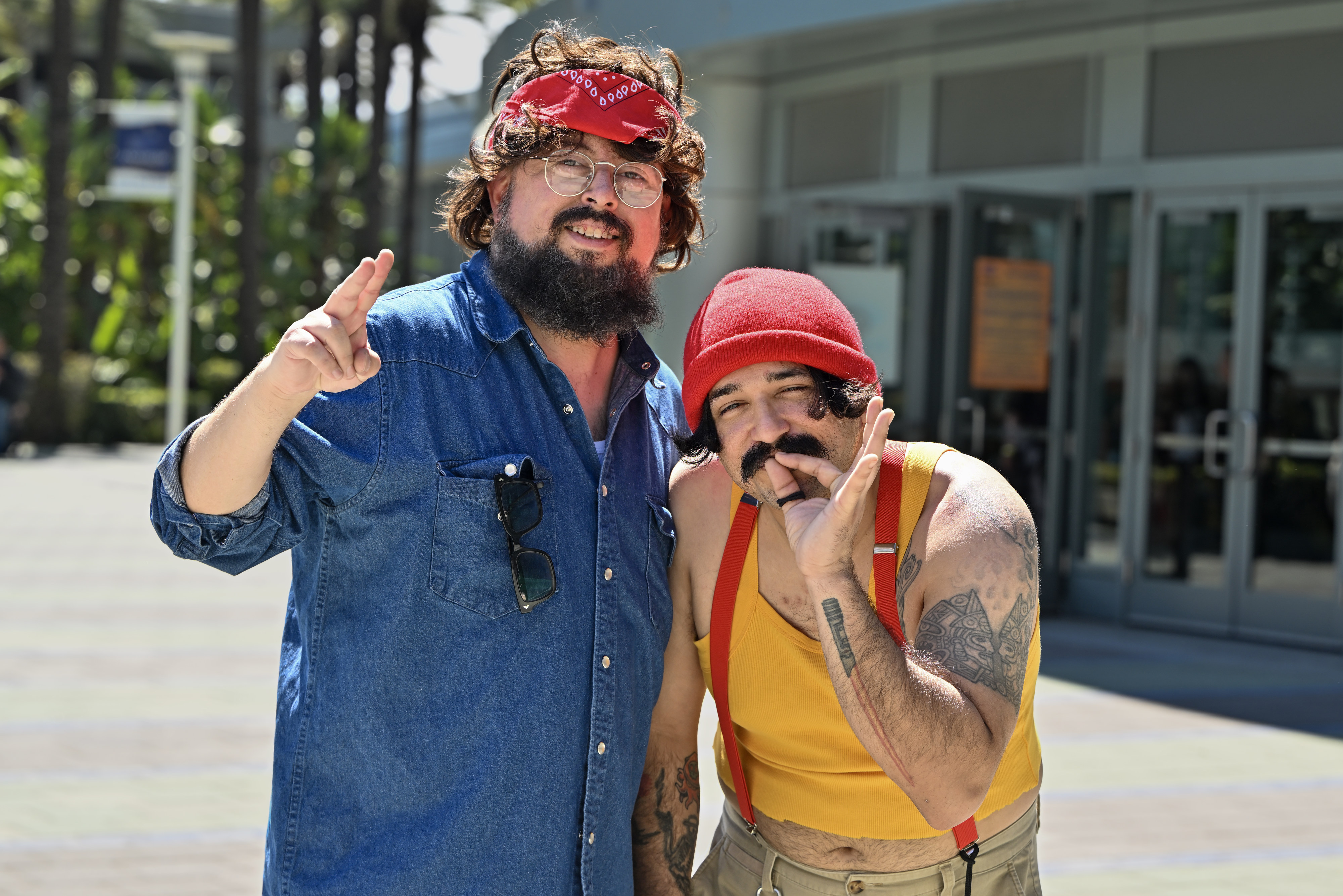 Vinny Vigil, left, and Rafael Palacios, dressed as Cheech and...