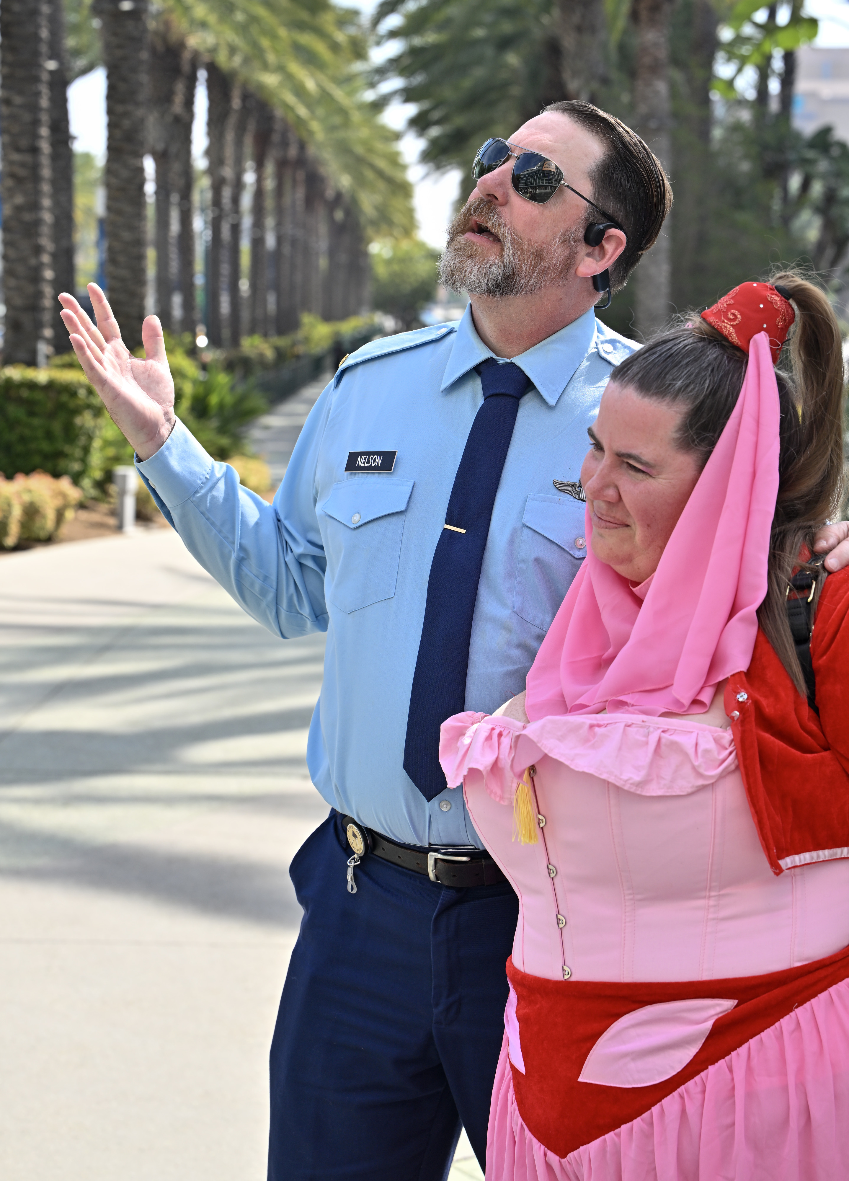 Valorie Denton, dressed as Jeannie with her husband, James Denton,...