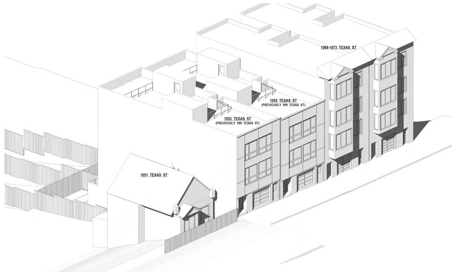 Outdated 1055 Texas Street, isometric view by RdK Consulting