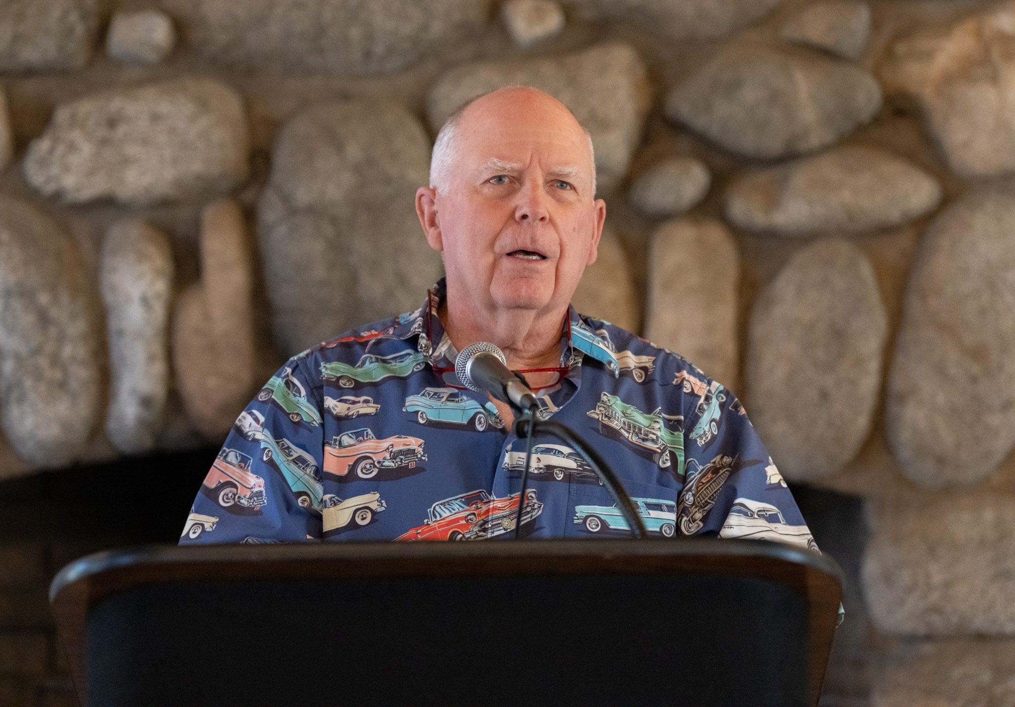 Tom Nuckols speaks during a ceremony for Joanne Nuckols at...