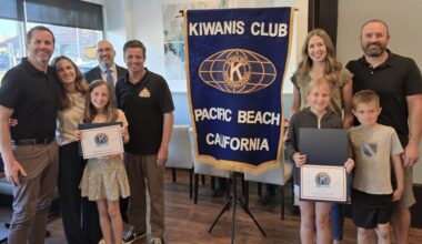 Pacific Beach Kiwanians honor two fifth graders