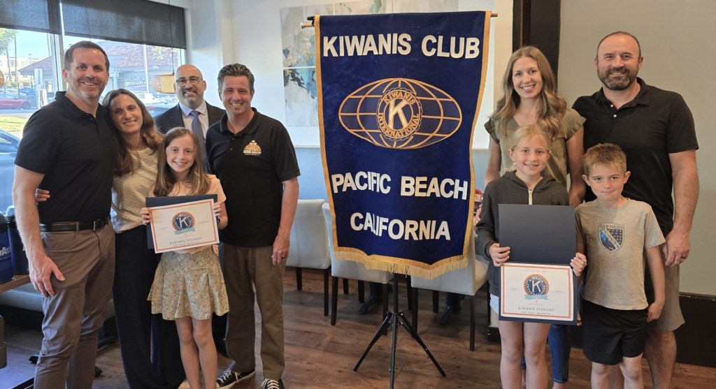 Pacific Beach Kiwanians honor two fifth graders
