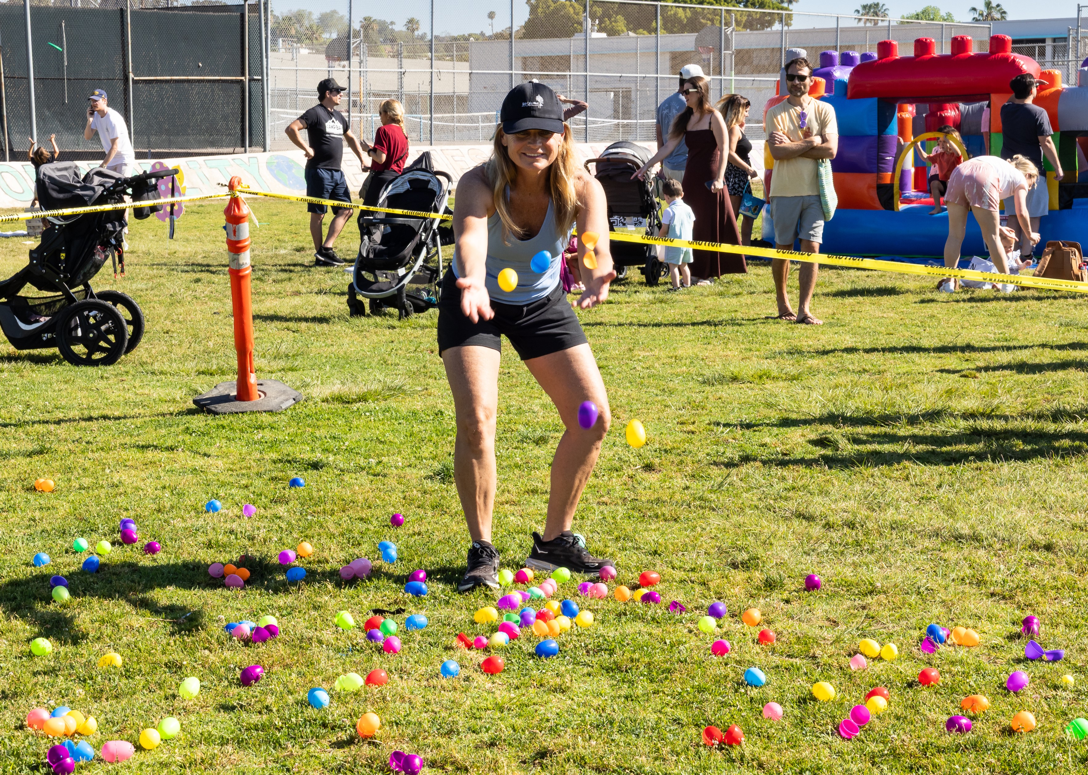 Kathy Miller putting eggs out for the next hunt. (Milan...