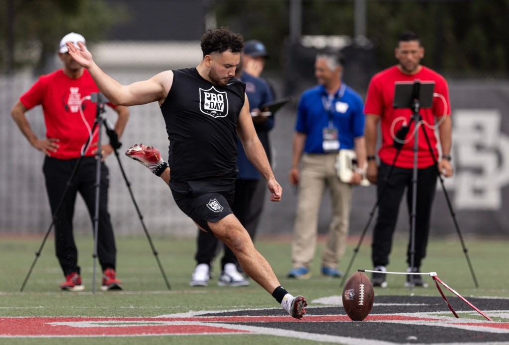 Aztecs kicker Gabe Plascencia among those making an impression during on-campus Pro Day