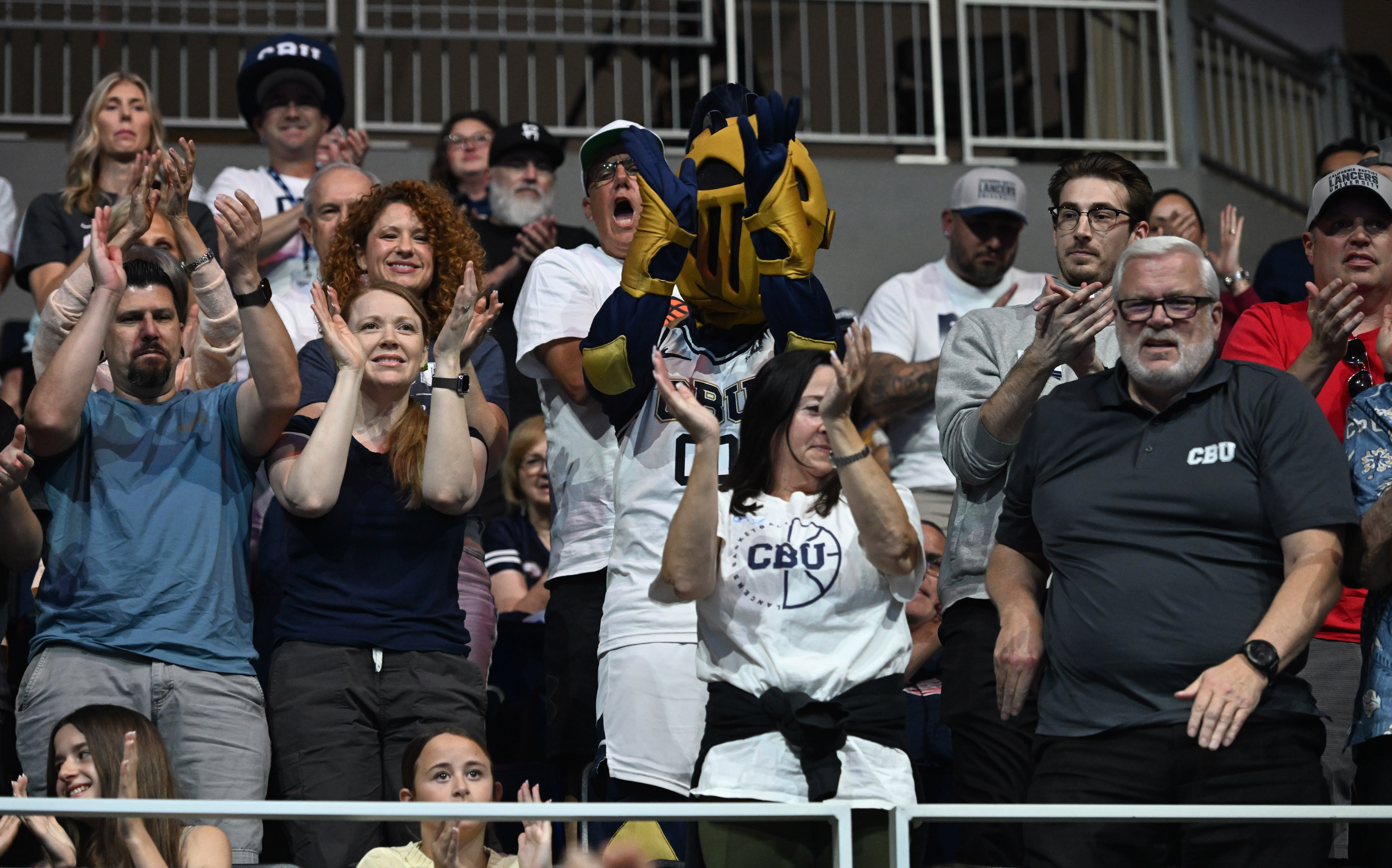 California Baptist University men’s basketball team supporters during a watch...
