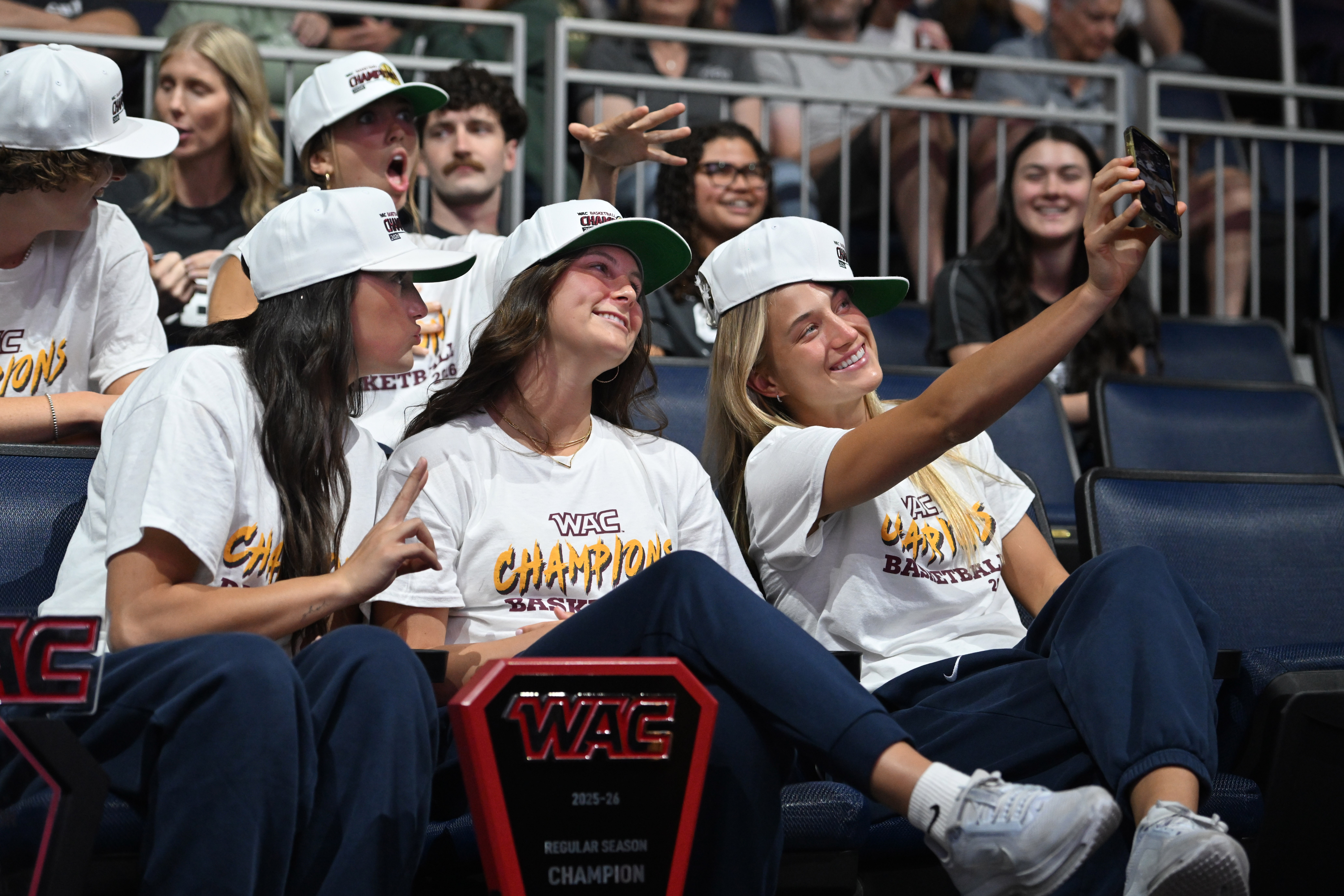 California Baptist University women’s players CeCe Legaspi, Lauren Olsen, and...
