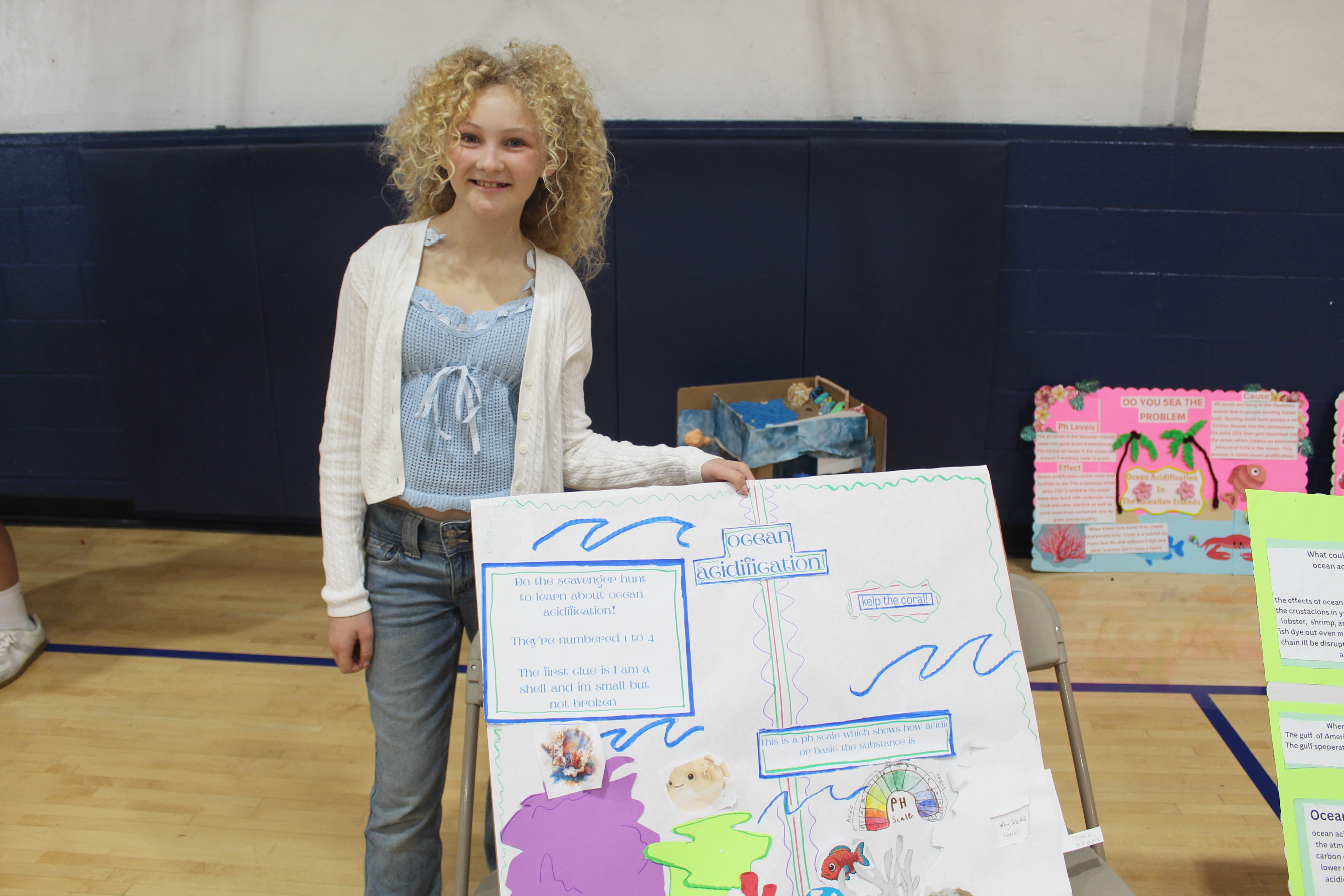 Rowe middle schooler McKenna Perry with her Ocean Week Ocean...