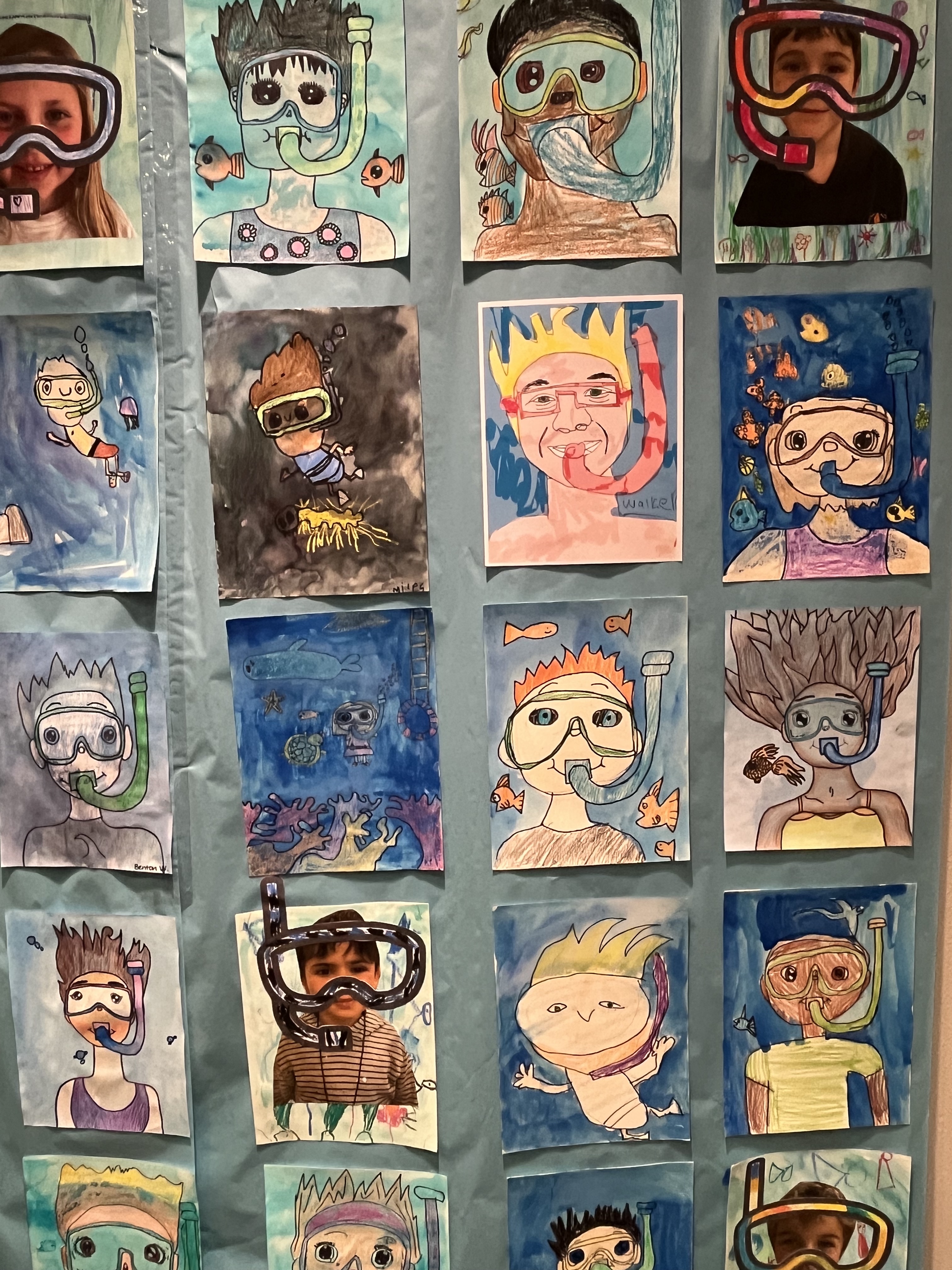 R. Roger Rowe School students made underwater self-portraits for Ocean...