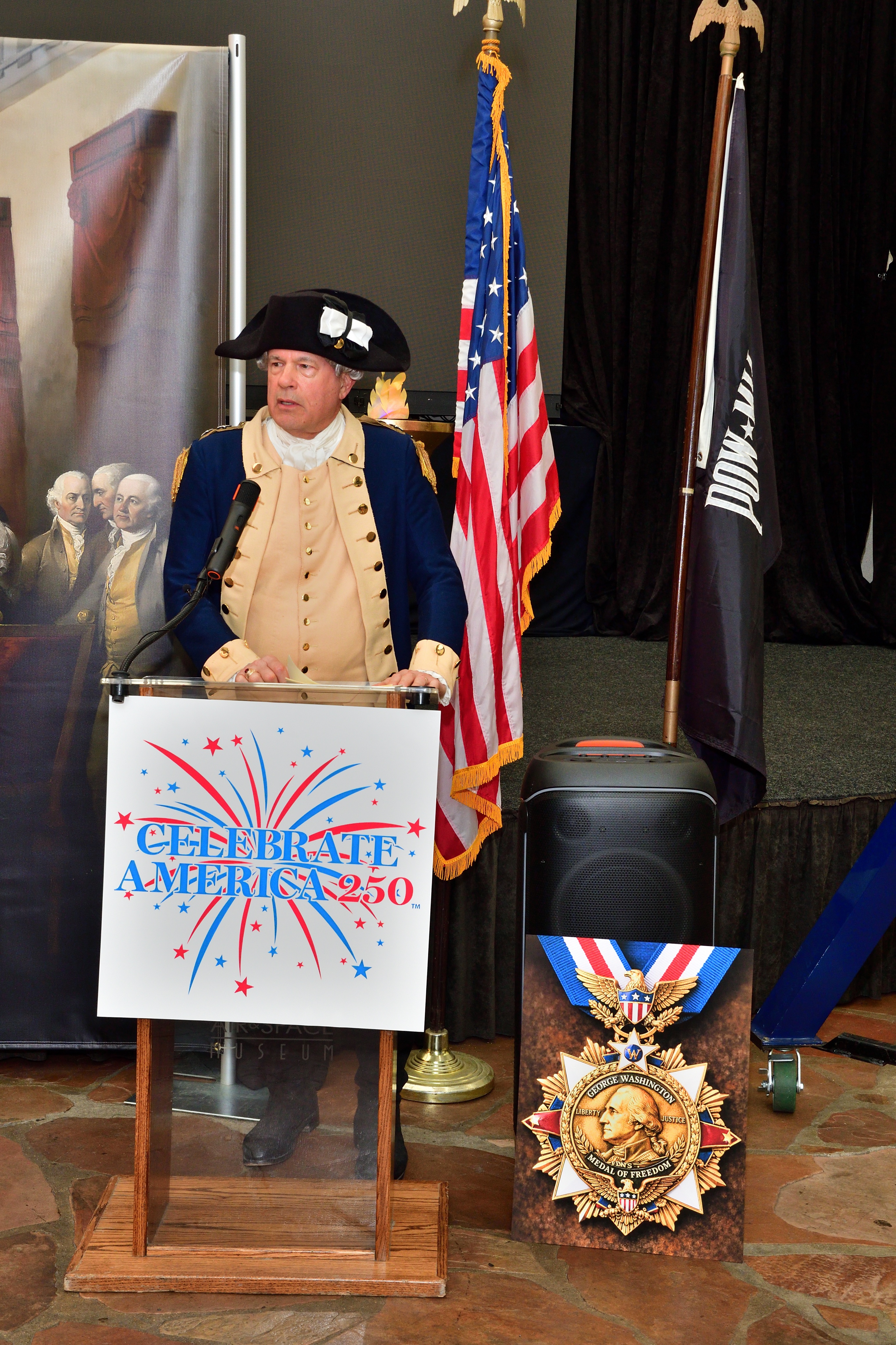 George Washington addressing the attendees. (Vincent Andrunas)