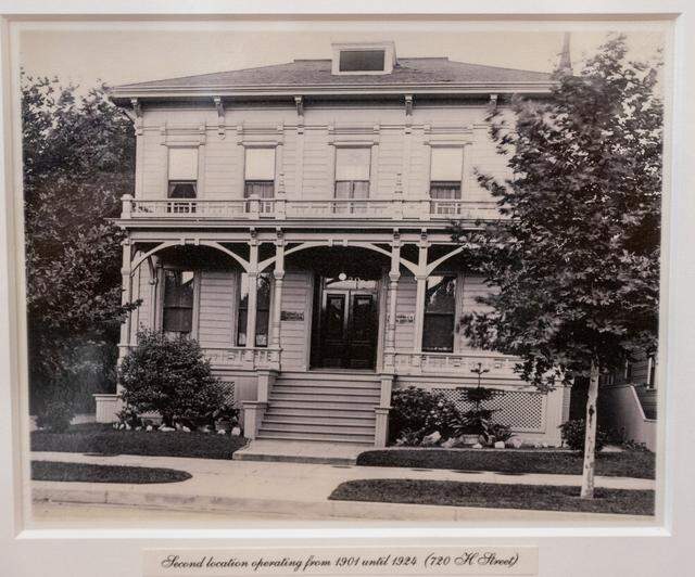 A photograph shows the second location of W.F. Gormley & Sons at 720 H St. in Sacramento, where the funeral home operated from 1901 to 1924. For 129 years, the Gormley family has operated the business, with the fourth and fifth generations continuing independent ownership as Sacramento Funeral Home.