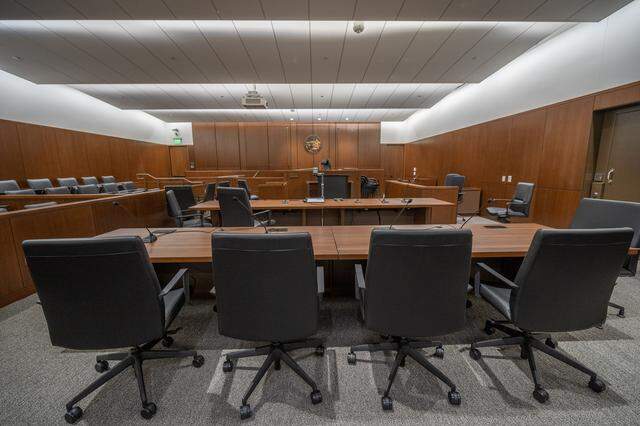 A view of one of the 53 courtrooms inside the new Tani G. Cantil-Sakauye Sacramento Courthouse on Jan. 26.
