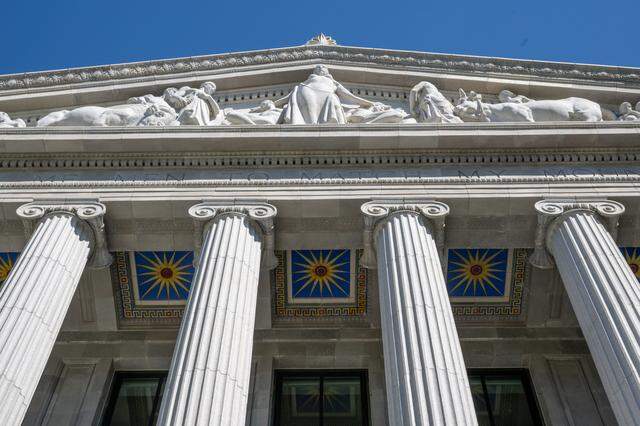 The exterior of the Jesse M. Unruh Building in Sacramento earlier this month. Reopening after a multi-year $169 million rehabilitation, the 1928 building houses the state Treasurer's Office. 