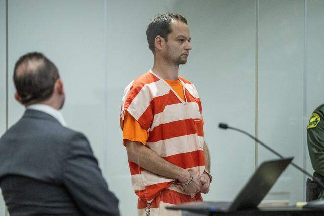 Eric James Abril appears for his arraignment on Tuesday, April 18, 2023, in Placer Superior Court. Abril pleaded guilty to first-degree murder Wednesday in connection to an April 2023 shooting and kidnapping incident at Roseville’s Mahany Park, prosecutors said.