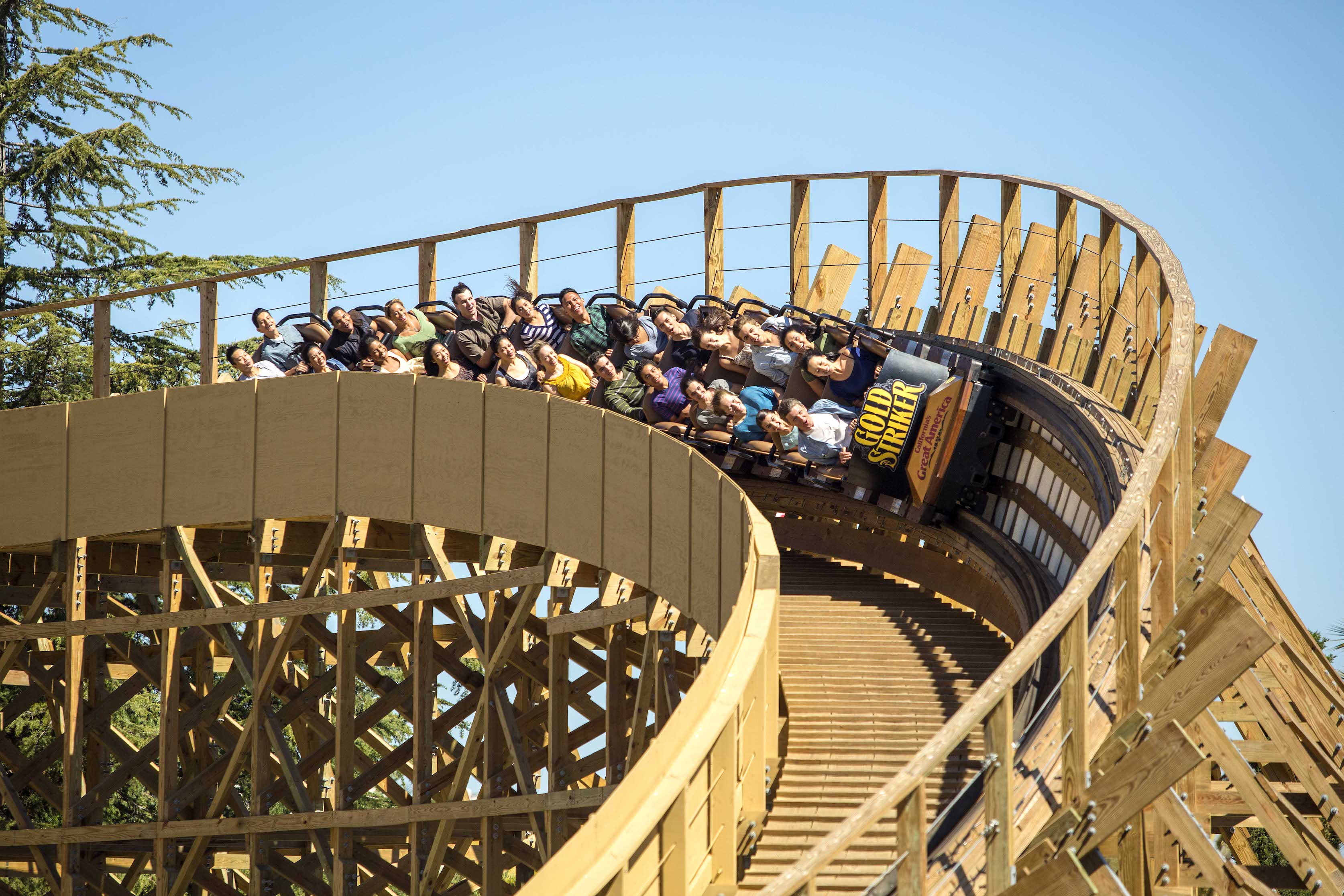 The Gold Striker roller coaster at Californiaâs Great America, which...