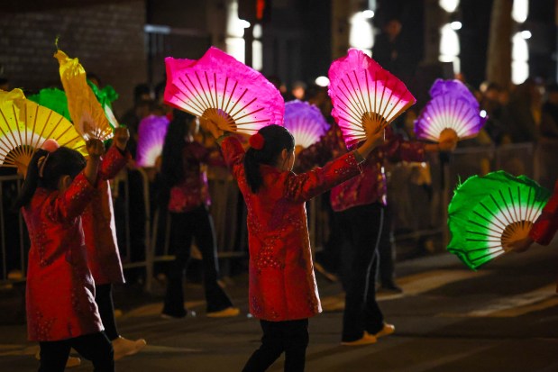 A group of kids take part in the Chinese New Year Parade celebrating the Year of the Horse in San Francisco, Calif., on Saturday, March 7, 2026. (Ray Chavez/Bay Area News Group)
