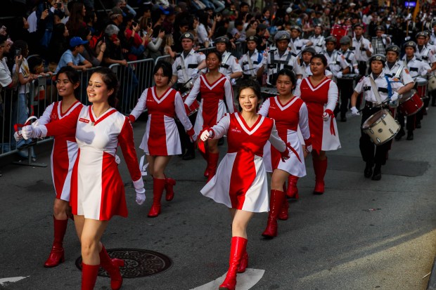 A marching band takes part in the Chinese New Year Parade celebrating the Year of the Horse in San Francisco, Calif., on Saturday, March 7, 2026. (Ray Chavez/Bay Area News Group)