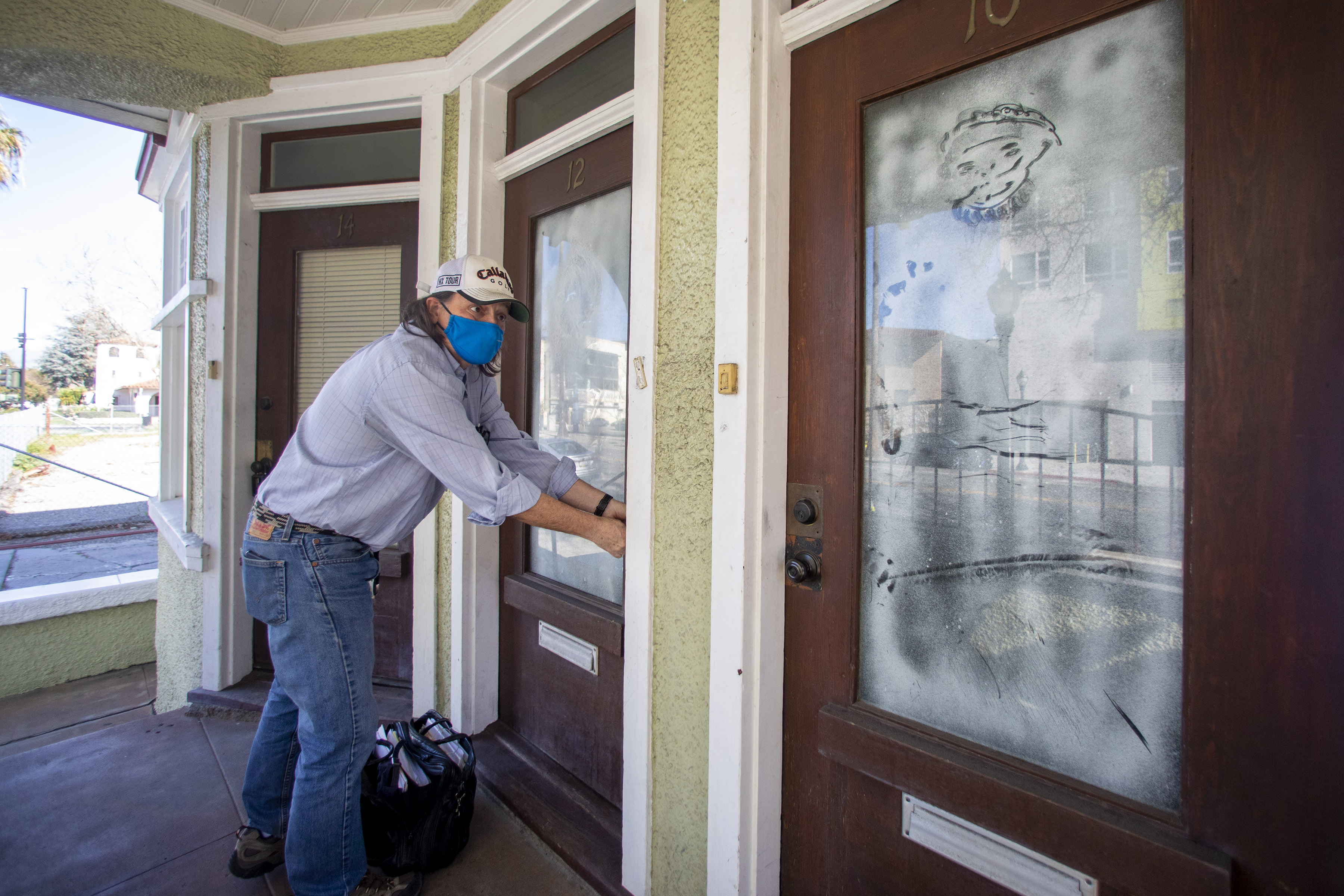 Mike Sodergren of San Jose's Preservation Action Council prepares to...