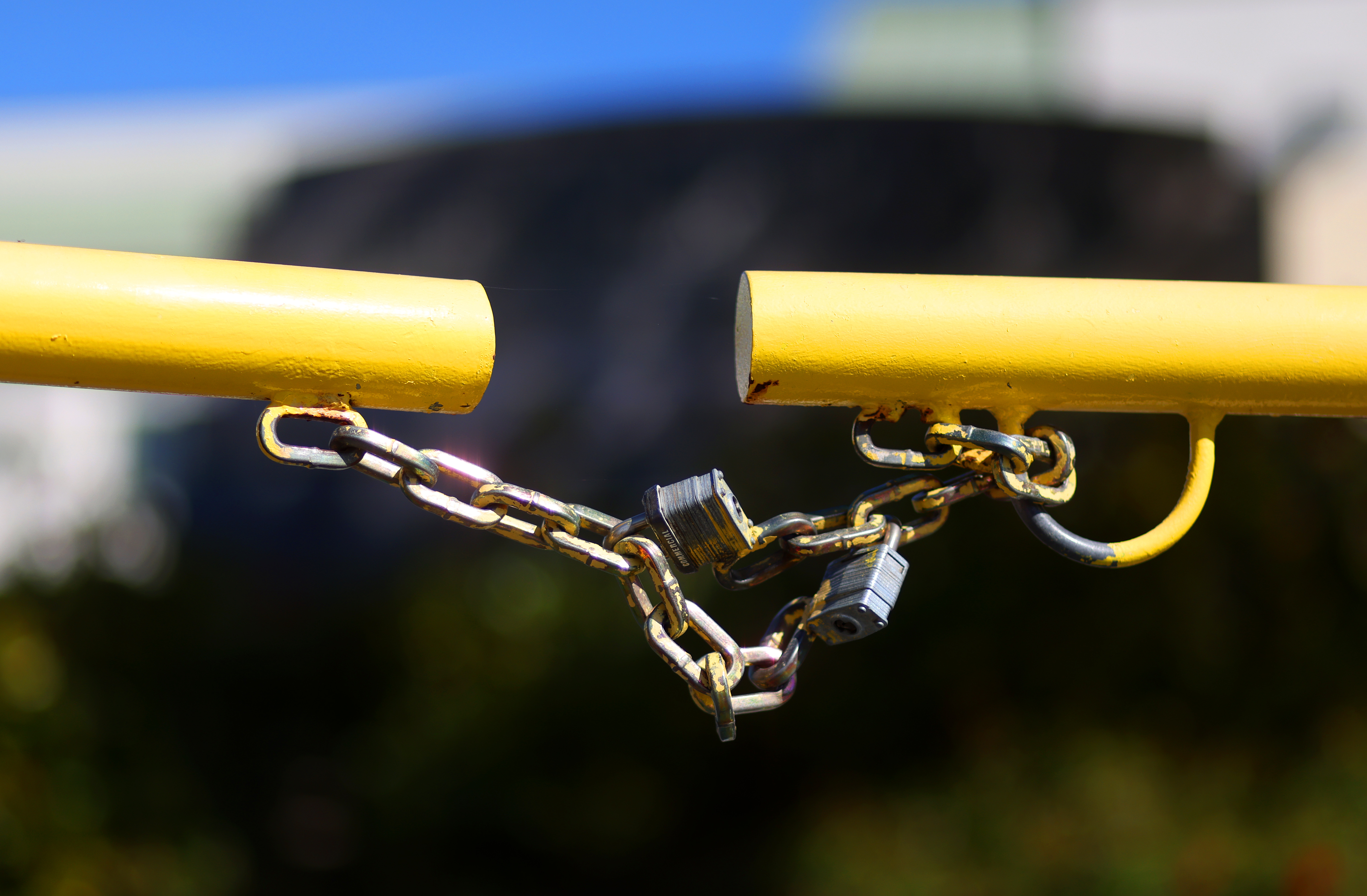 Locked gate at the entrance of Ramblewood Elementary School on...