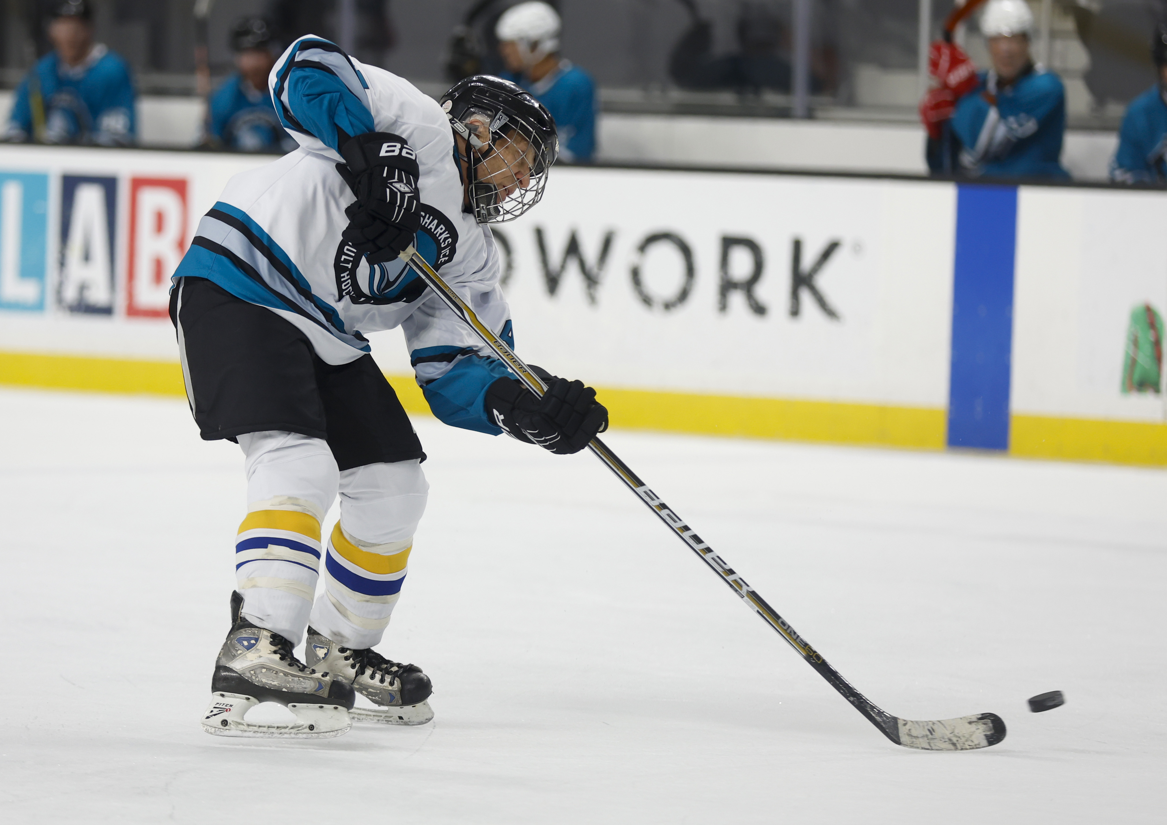 Mark Belinsky (47), from Los Gatos, takes a shot while...